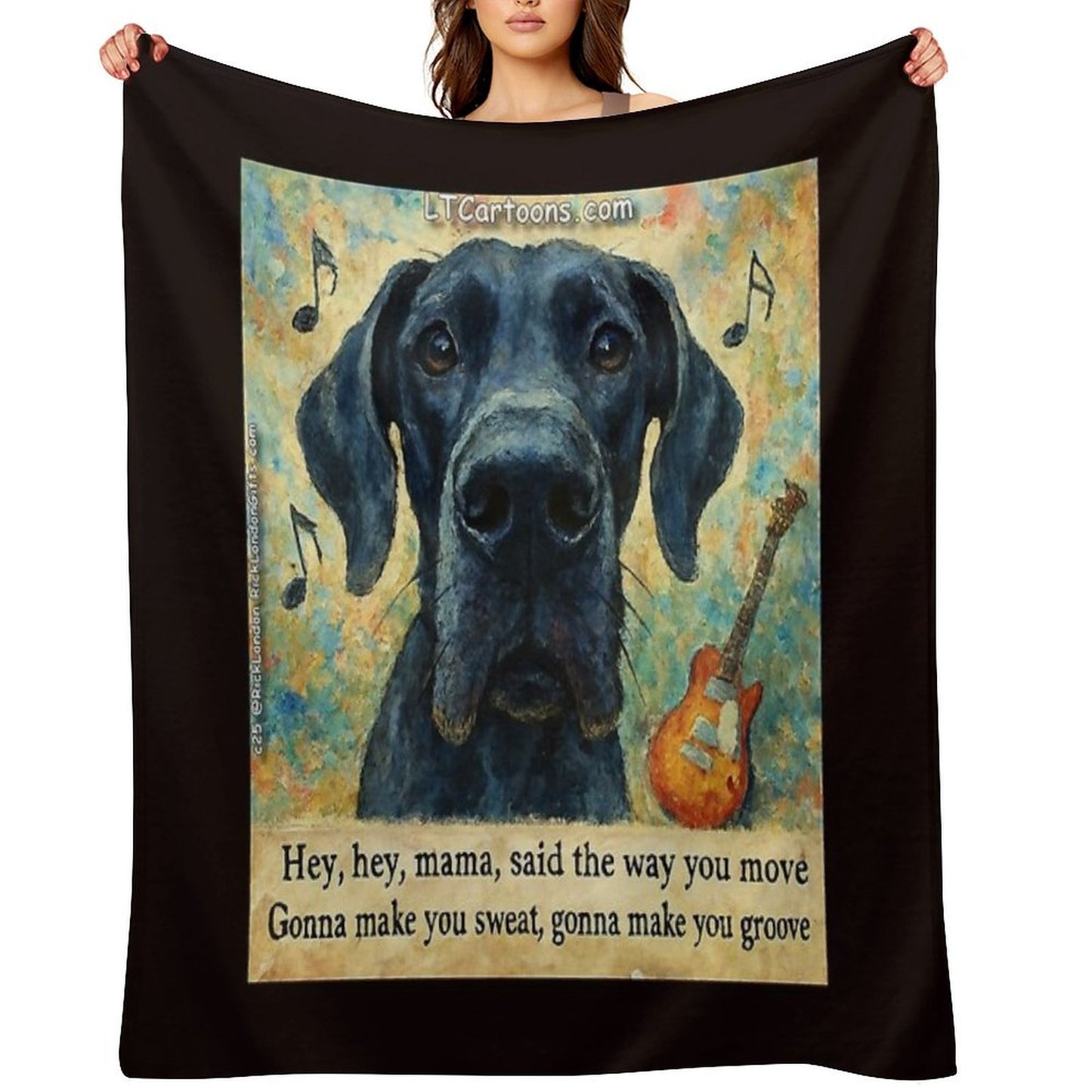 Zep's Inspiration For Black Dog Travel-friendly Throw Blanket
