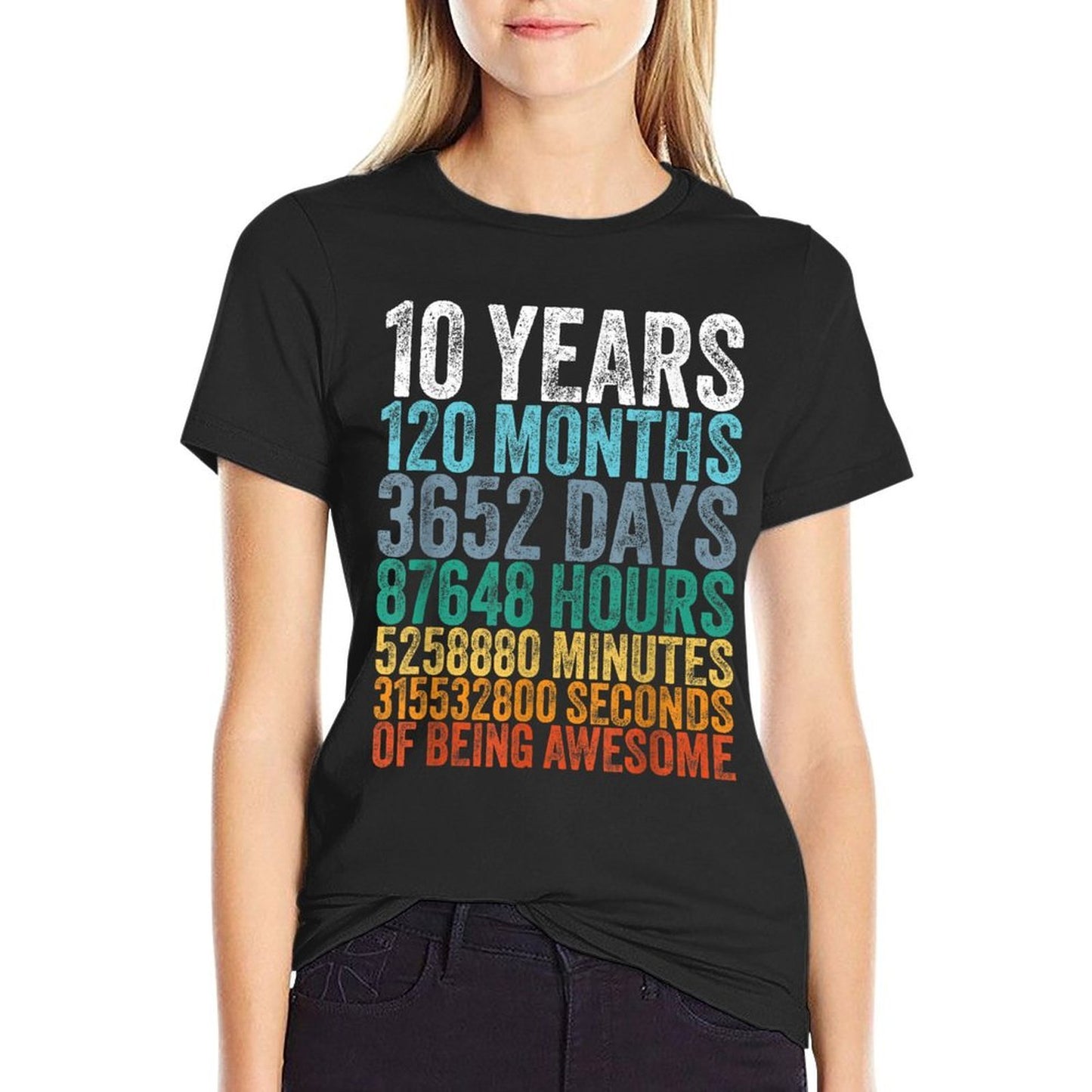 10 Year Old BDay Decorations Son Boy 10yr 10th Birthday Cotton T-Shirt