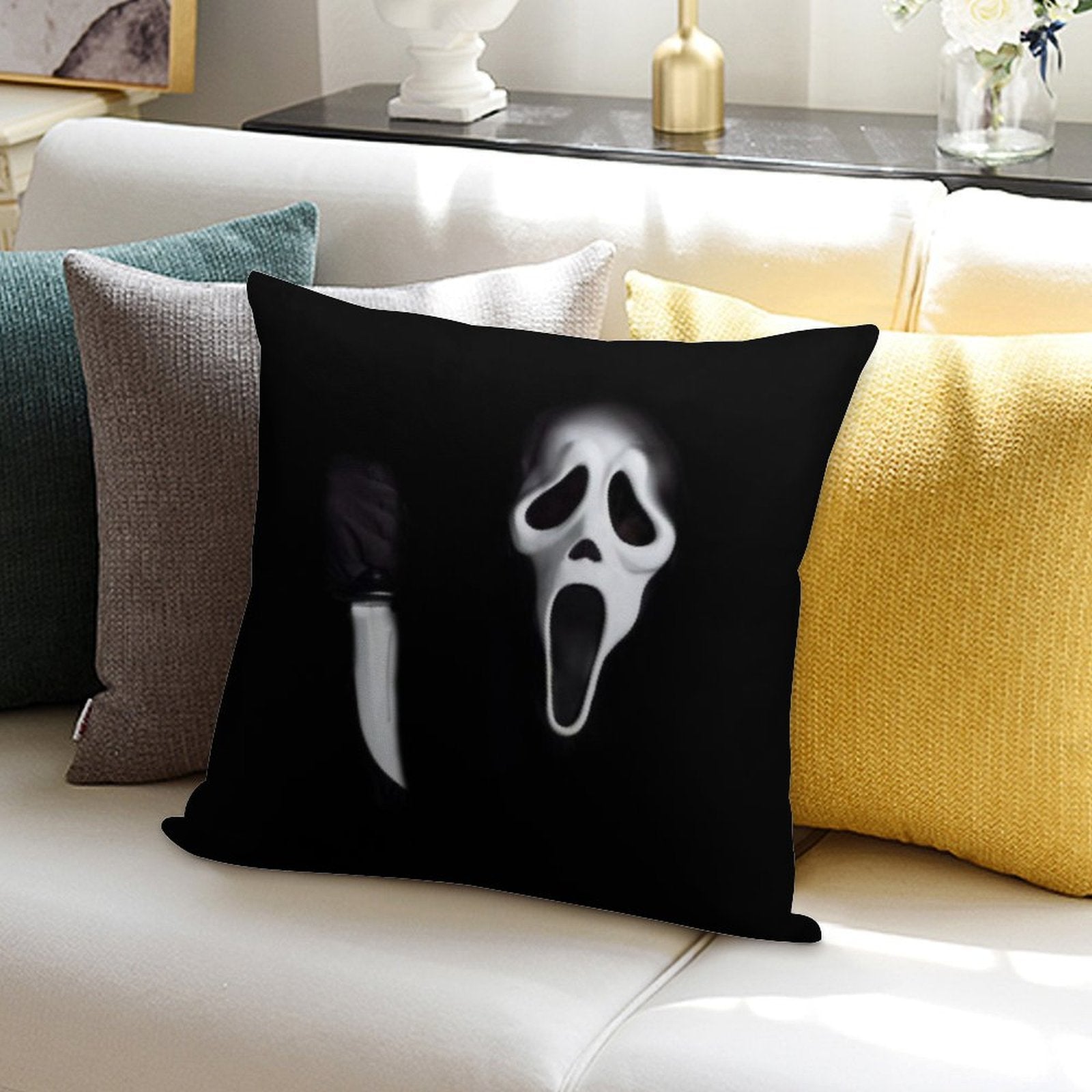 Ghostface Soft Bedroom Essential Throw Pillow