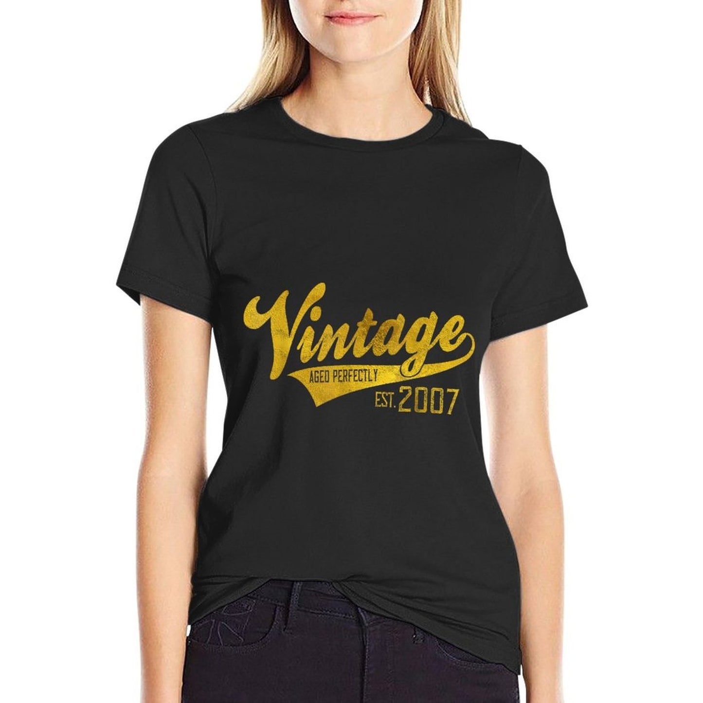 Vintage Est 2007 Aged 17 Yrs Old Bday 17th Birthday  Slim-fit Cut T-Shirt