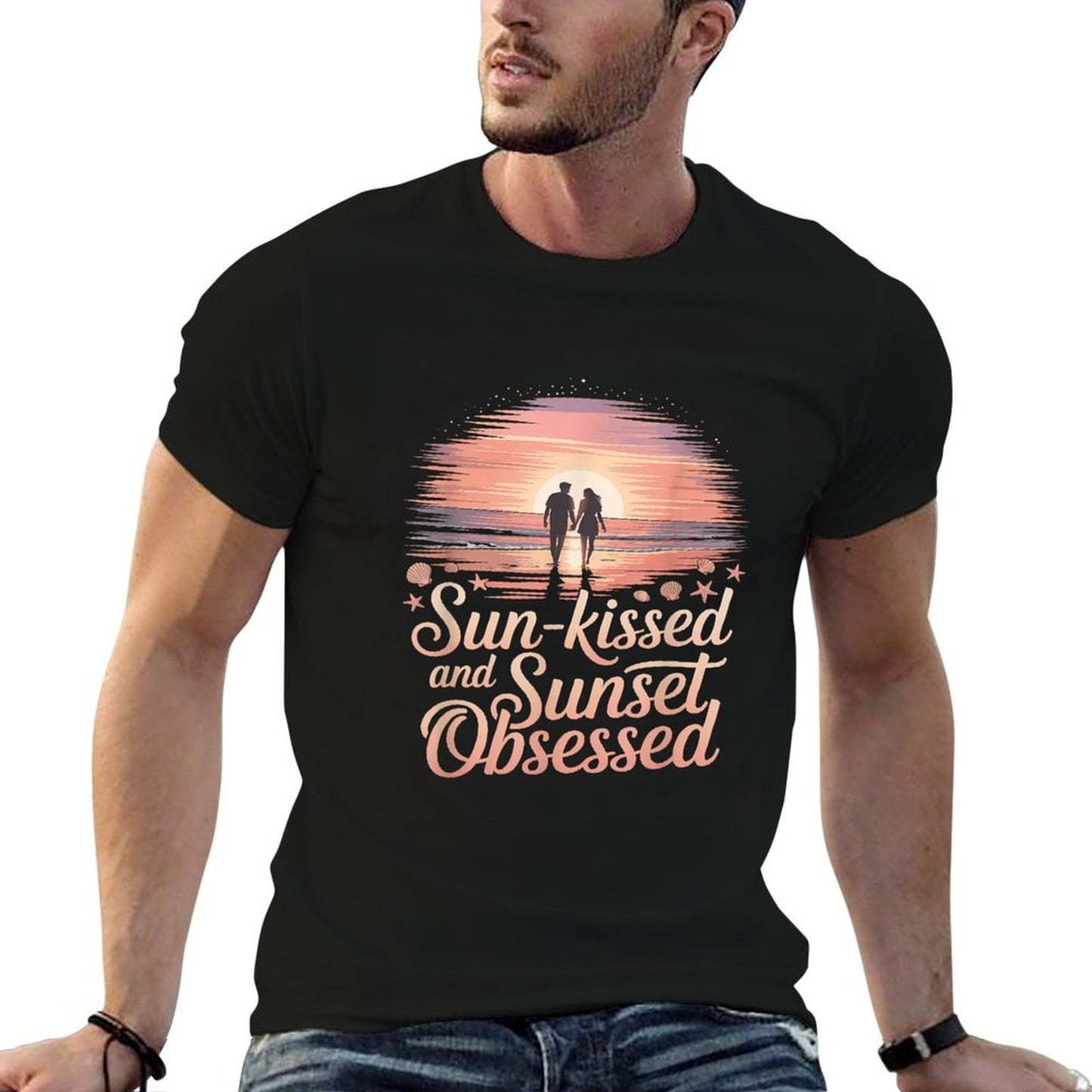 Sun-Kissed And Sunset Obsessed Vacation Getaway Cotton T-Shirt