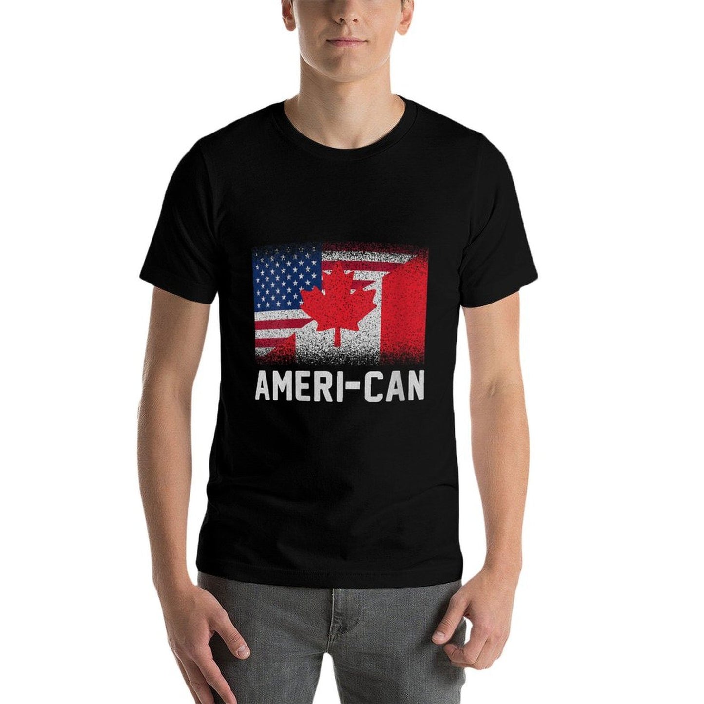 Womens American Canadian 4th of July America Canada Patriotic Comfortable T-Shirt