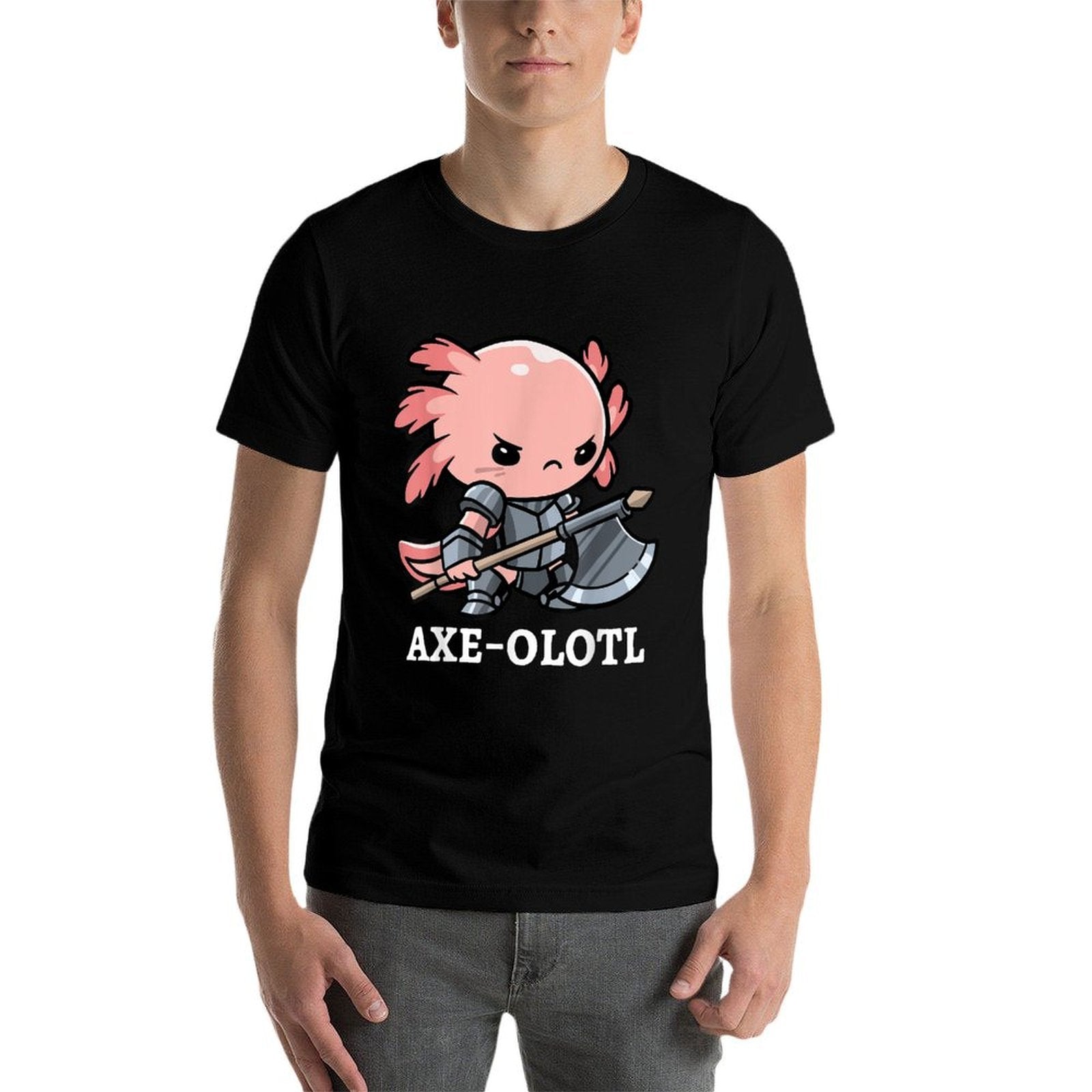 Axe-olotl Warrior Axolotl Mexican Salamander Axe Fighter  Classic T-Shirt