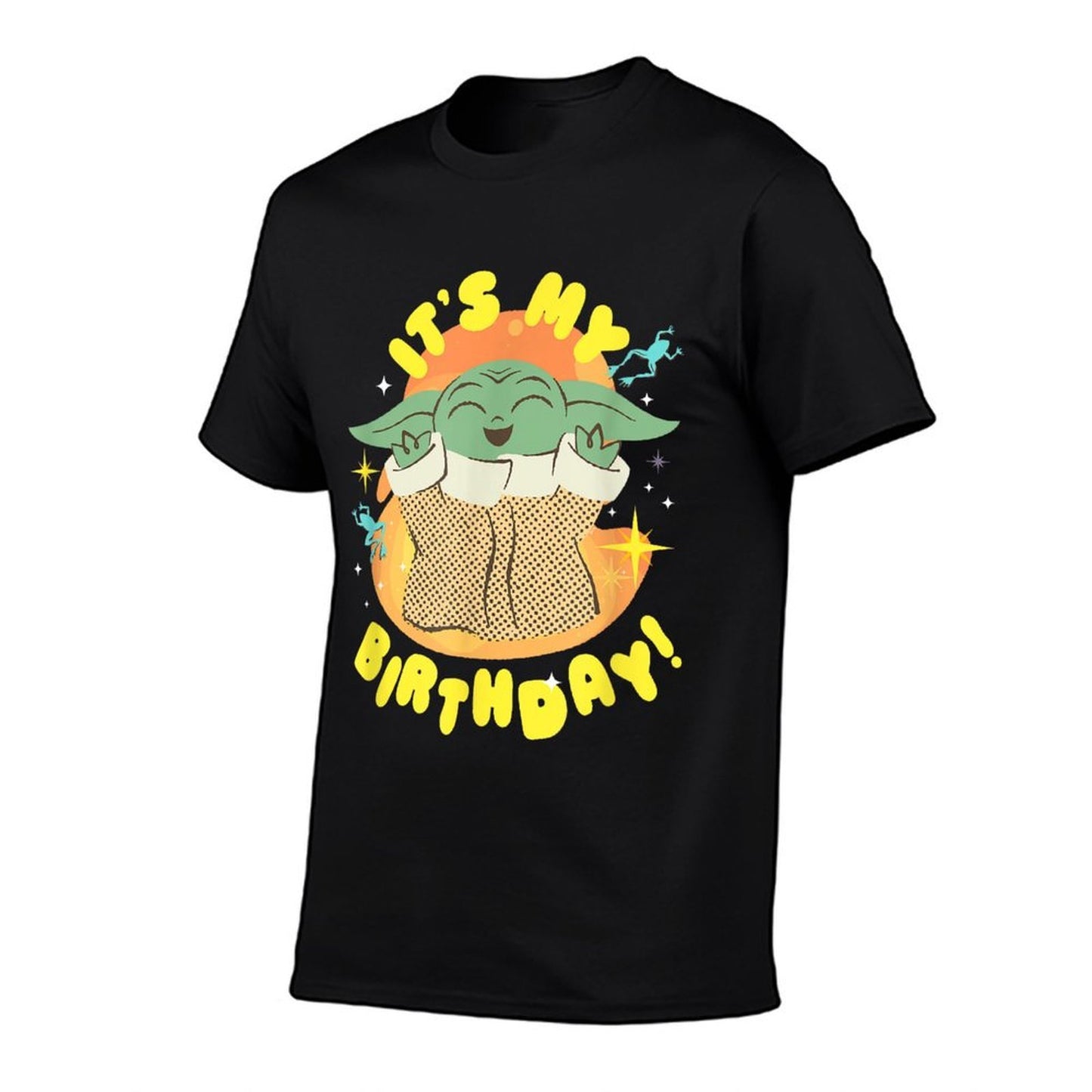 Star Wars Mandalorian Grogu Happy Frogs It’s My Birthday! Oversized Silhouette T-Shirt
