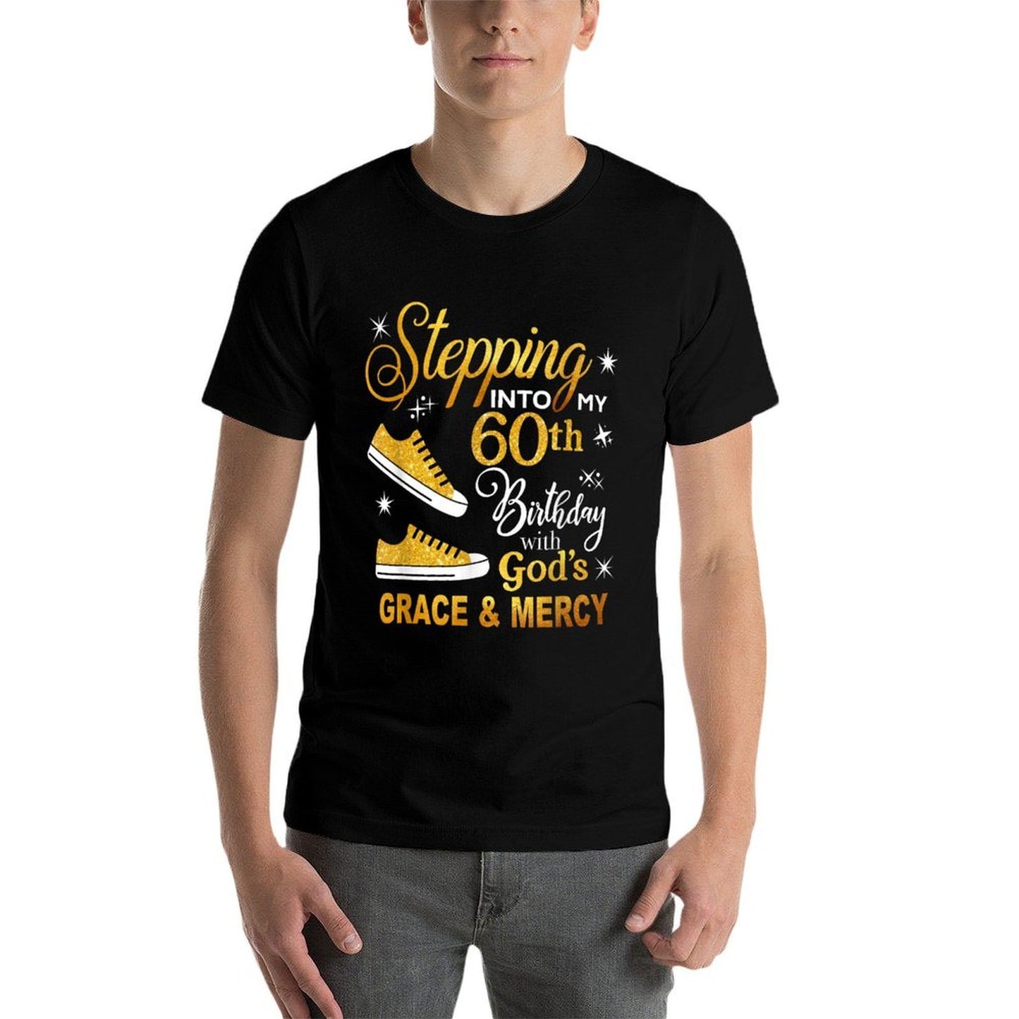 Stepping Into My 60th Birthday with God's Grace & Mercy Breathable T-Shirt