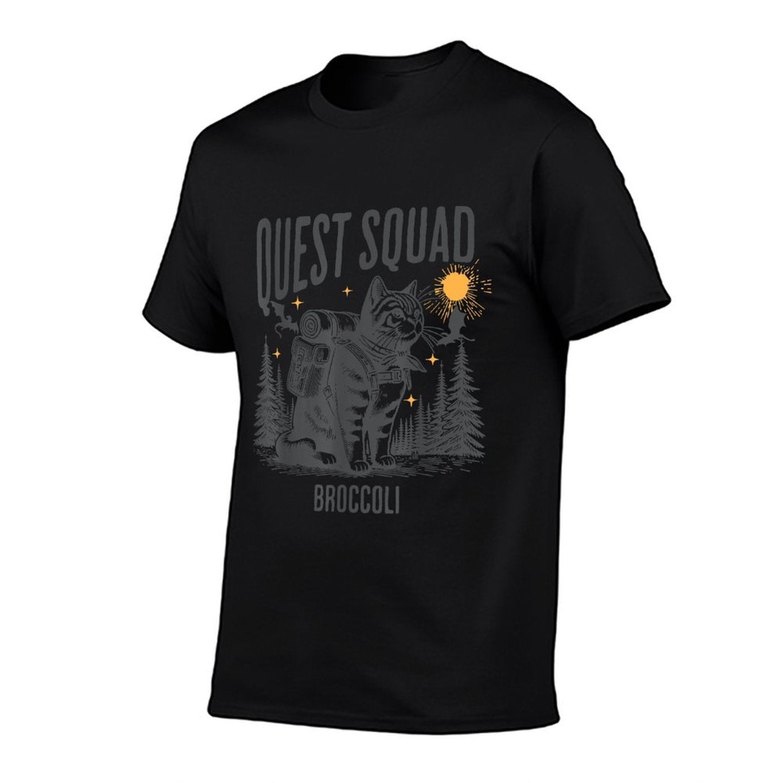 Quest Fantasy Squad Broccoli Funny Cat Comfortable T-Shirt