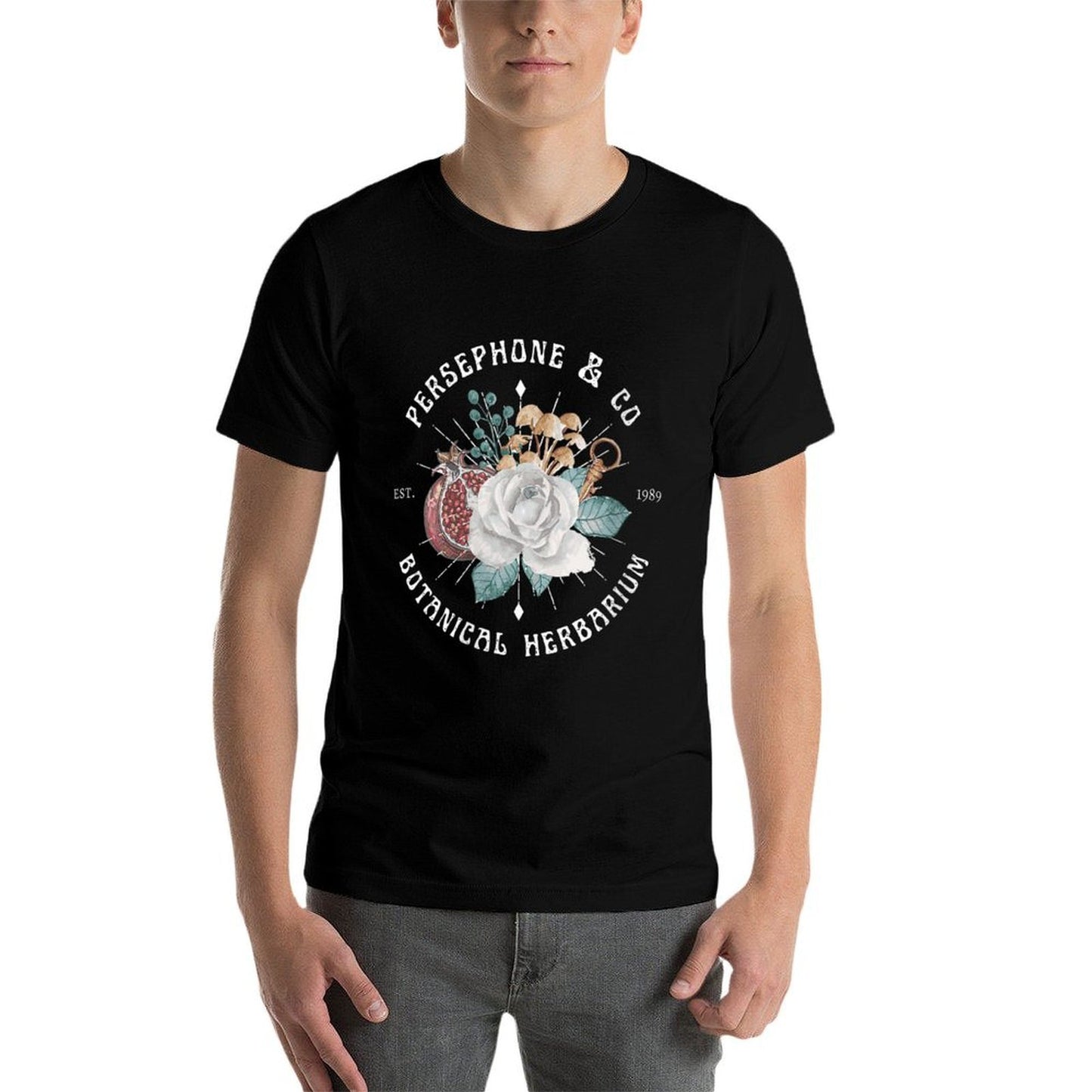 Womens Persephone Botanical Herbarium Hades And Persephone Durable T-Shirt
