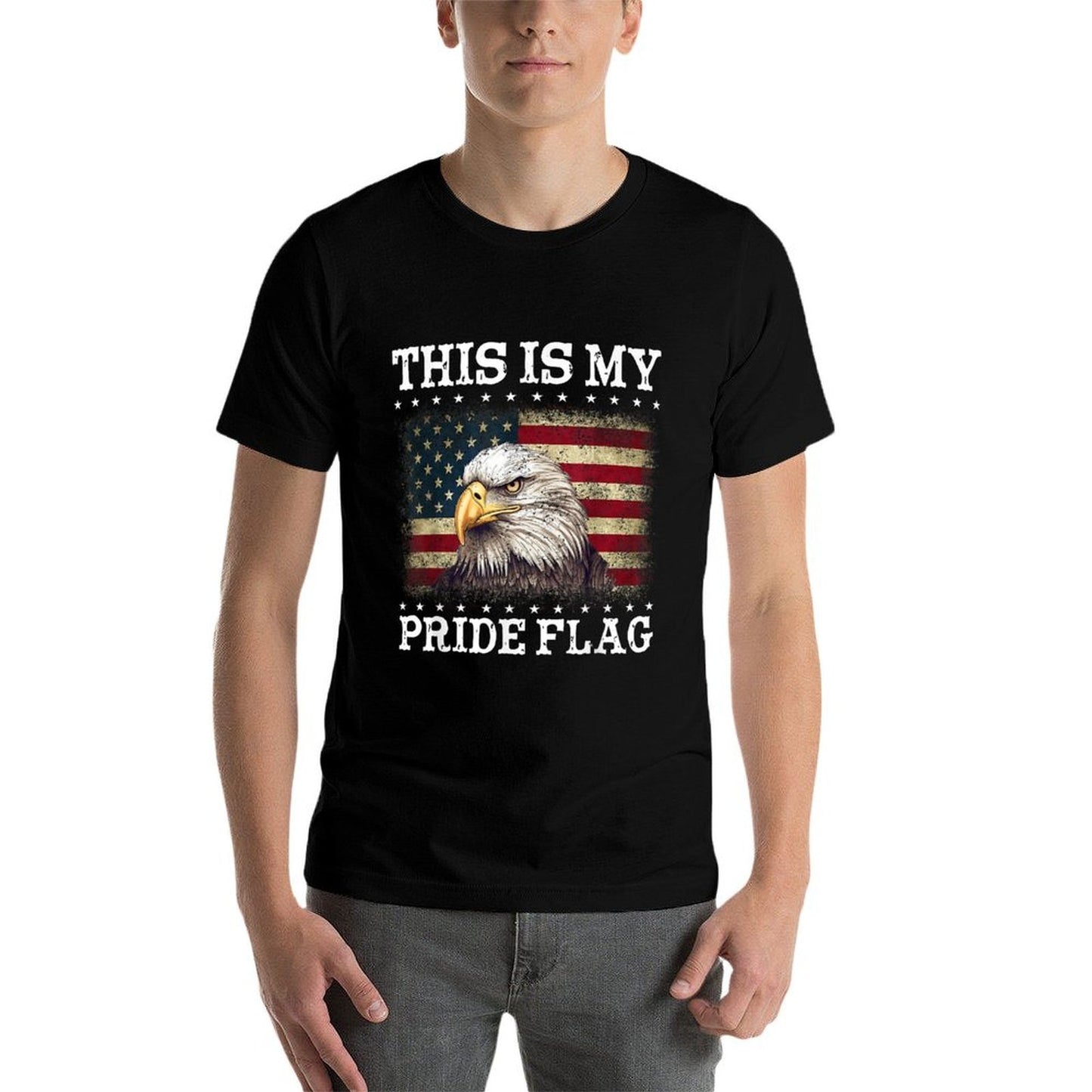 This Is My Pride USA American 4th of July Patriotic  Heathered Texture T-Shirt