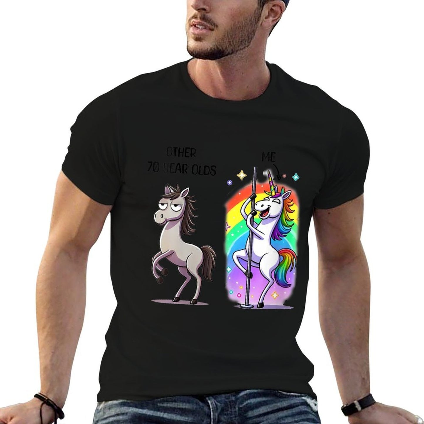 Womens Other 70 Year Olds Unicorn 70th Birthday Women Funny Heathered Texture T-Shirt