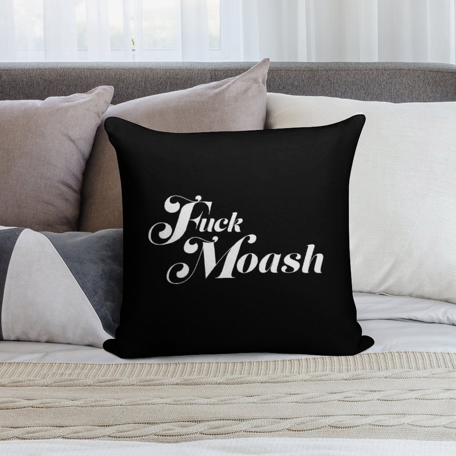 Fuck Moash Soft Short Plush Fabric Throw Pillow