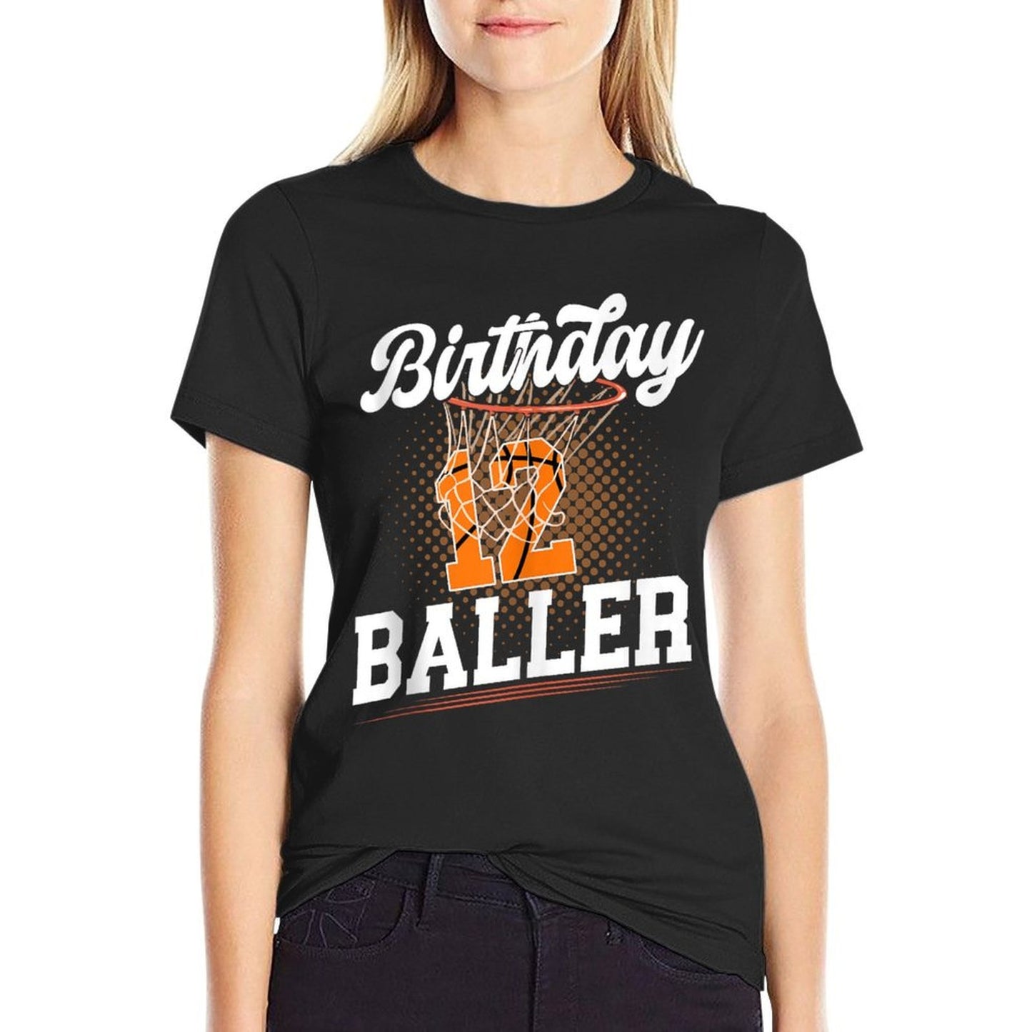 12th Basketball Birthday Twelve Year Old Basketball Player Easy-care T-Shirt