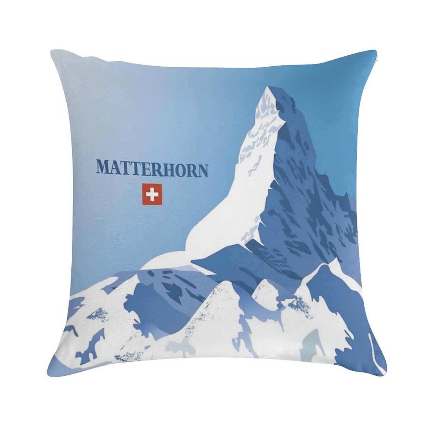 Matterhorn,Zermatt,Switzerland,Ski Poster Soft Anti-Pilling Throw Pillow