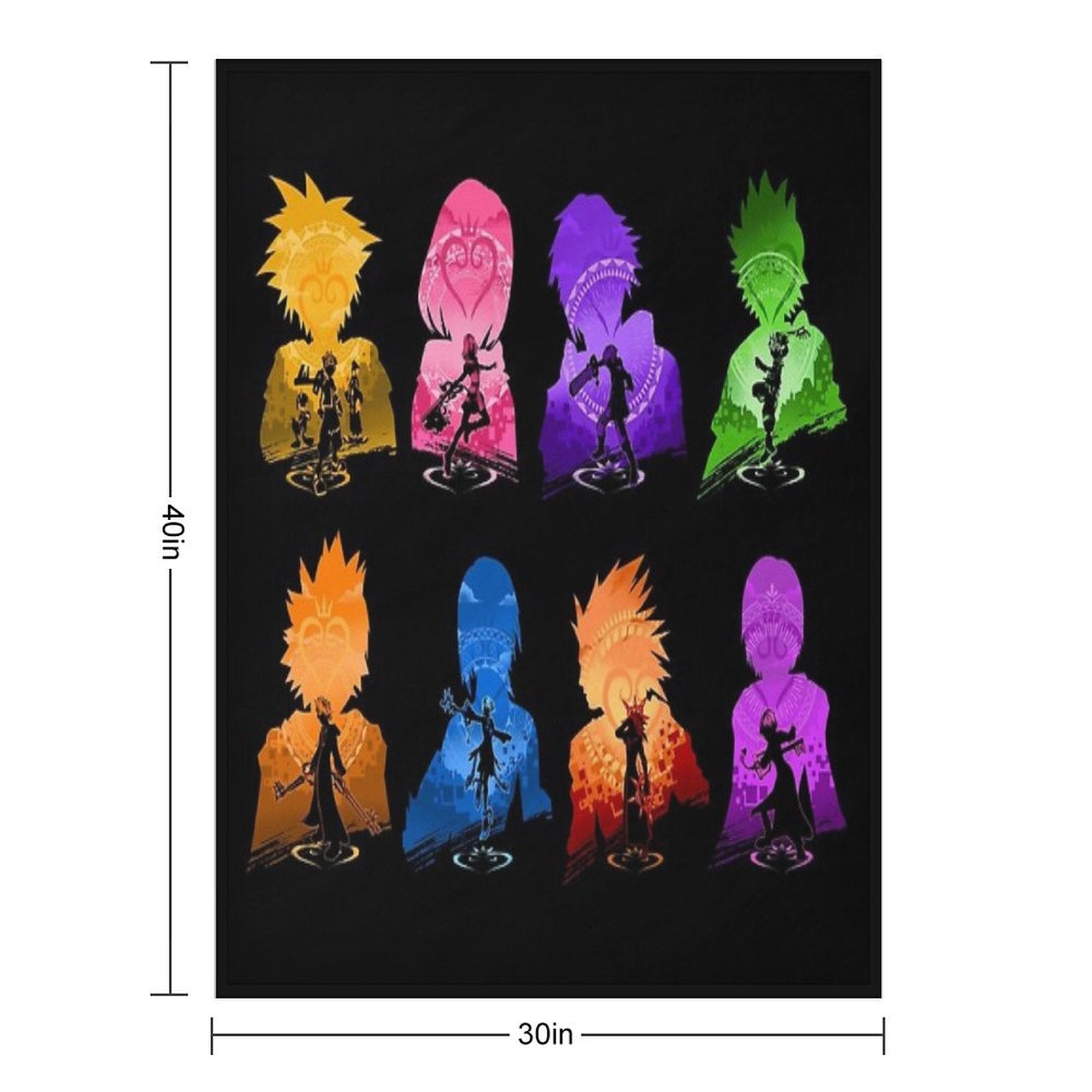 Kingdom Hearts Set Lightweight Throw Blanket