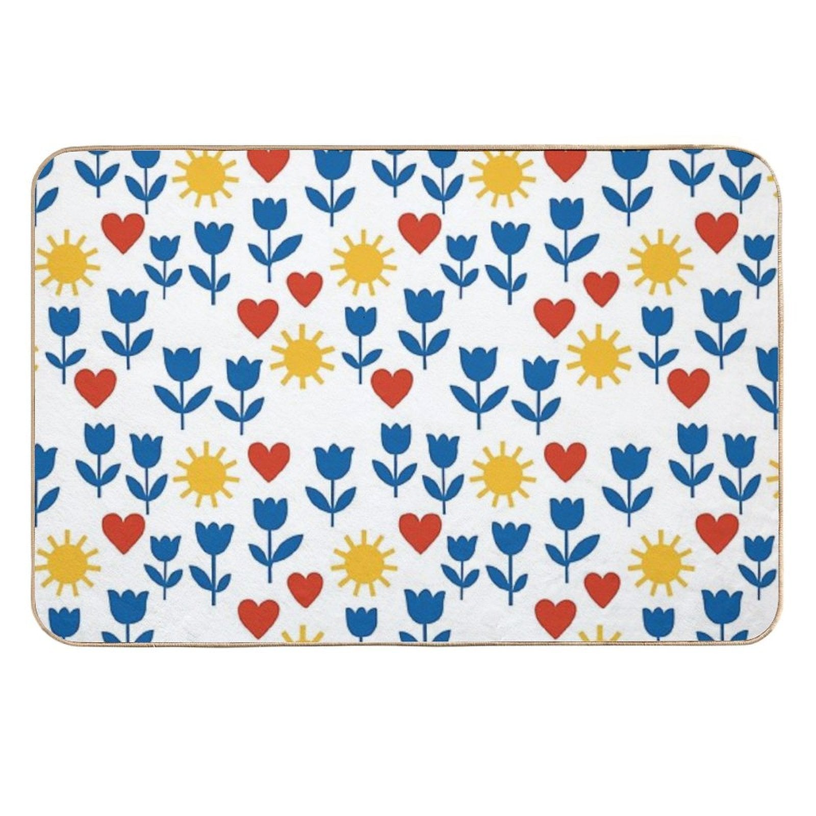 Sunshine & Love - Floral Pattern  Eco-Friendly Bath Mat