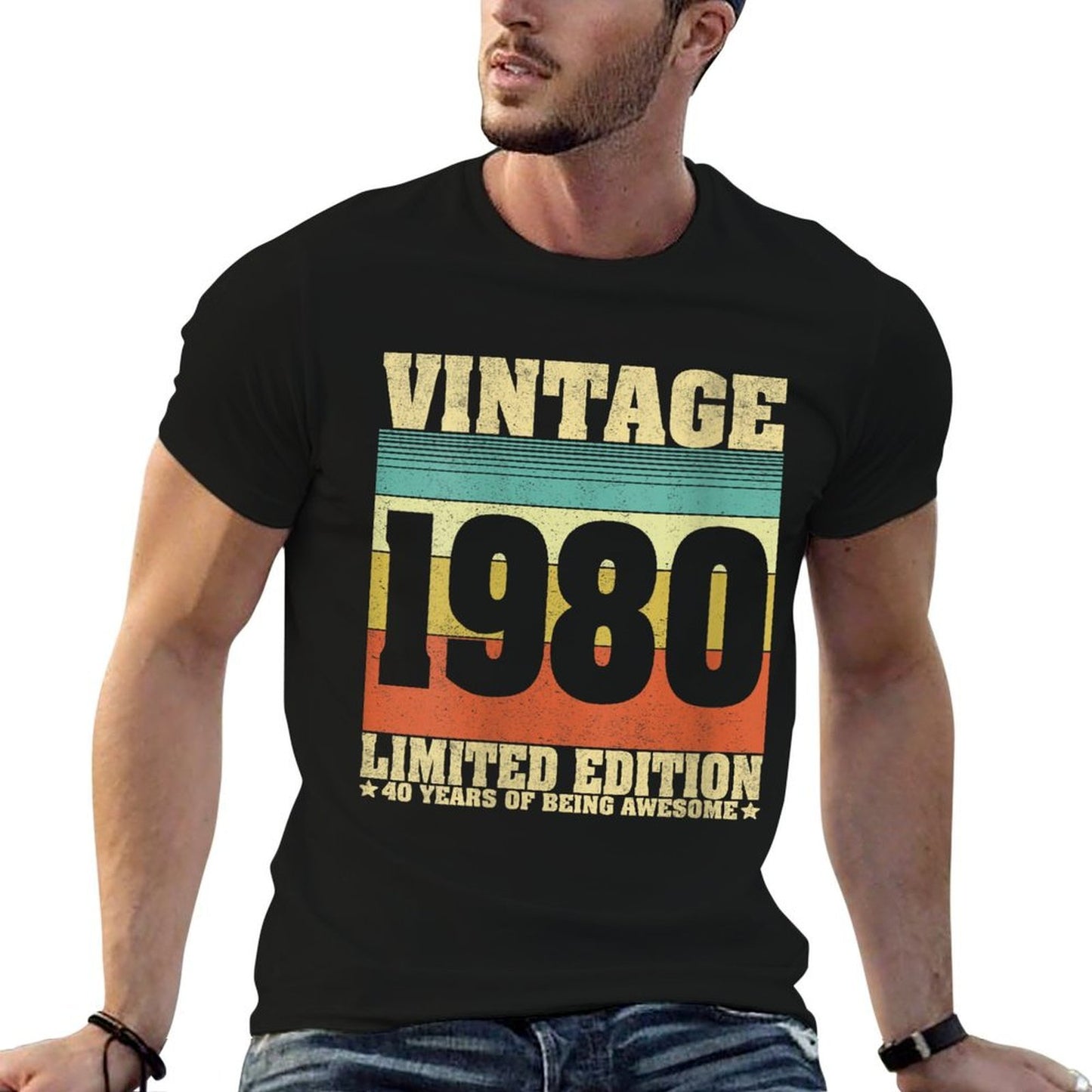 Womens Vintage 1980 Clothes 40 Years Old Retro 40th Birthday Gifts Breathable T-Shirt