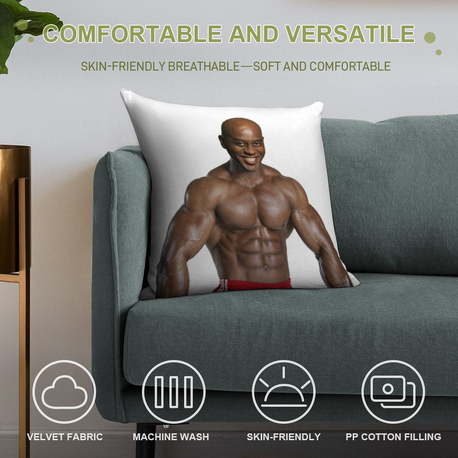 Sun's Out, Bun's Out! Ainsley Harriott Soft Washable Throw Pillow