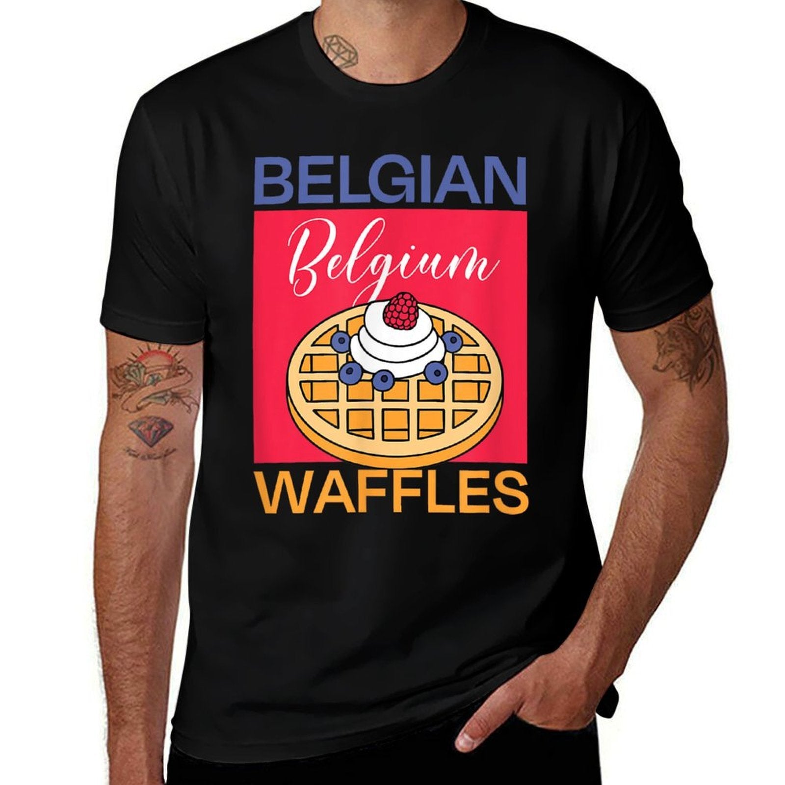 Belgium Food Waffles Hobby Chef  Trendy Pattern T-Shirt