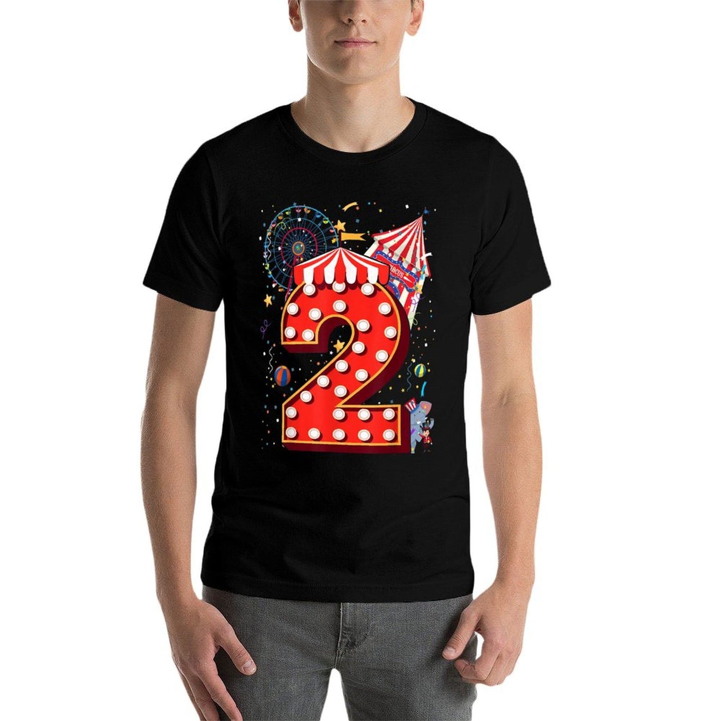 2 Year Old Circus Top Birthday Carnival 2nd Party Toddler Odor-resistant T-Shirt