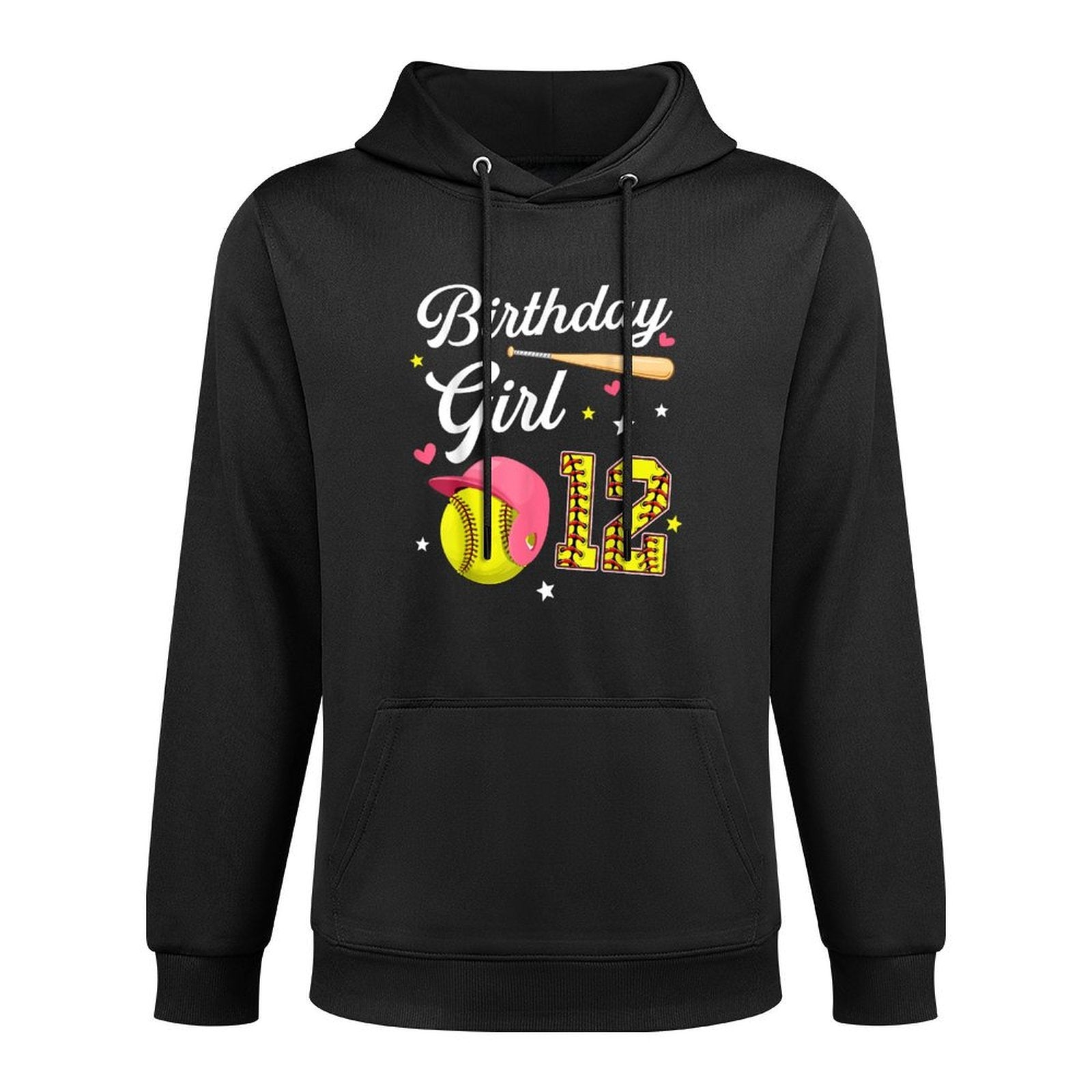 12th Birthday Girl Softball Twelfth Bday 12 Twelve Year Old Customizable Surface Hoodie