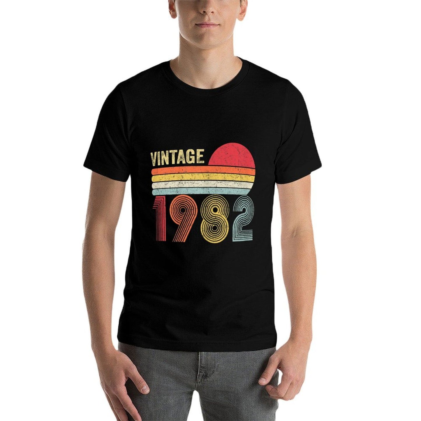 Womens Vintage 1982 40th Birthday Gift Men Women 40 Years Old Oversized Silhouette T-Shirt