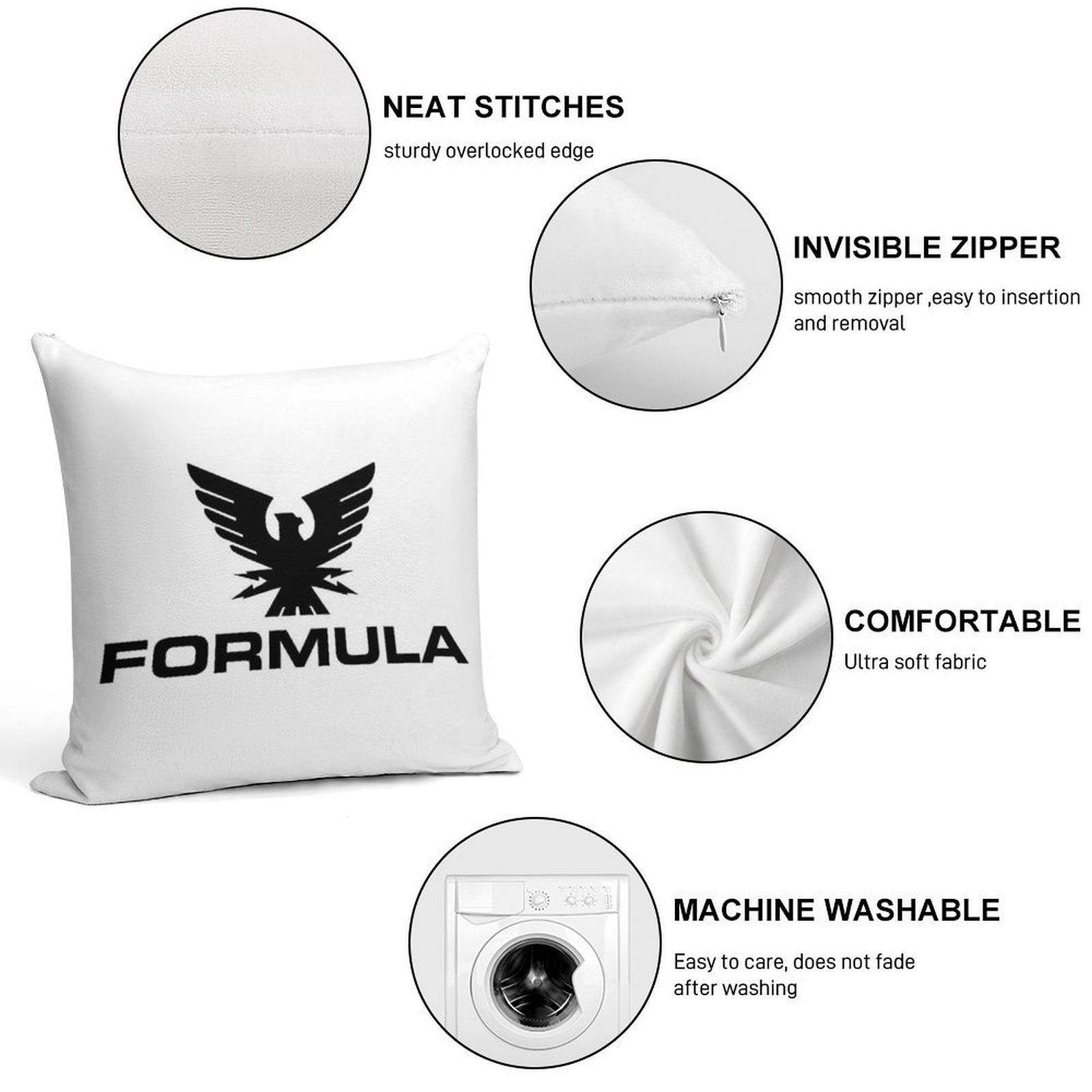Formula Racing Boating Soft Washable Throw Pillow