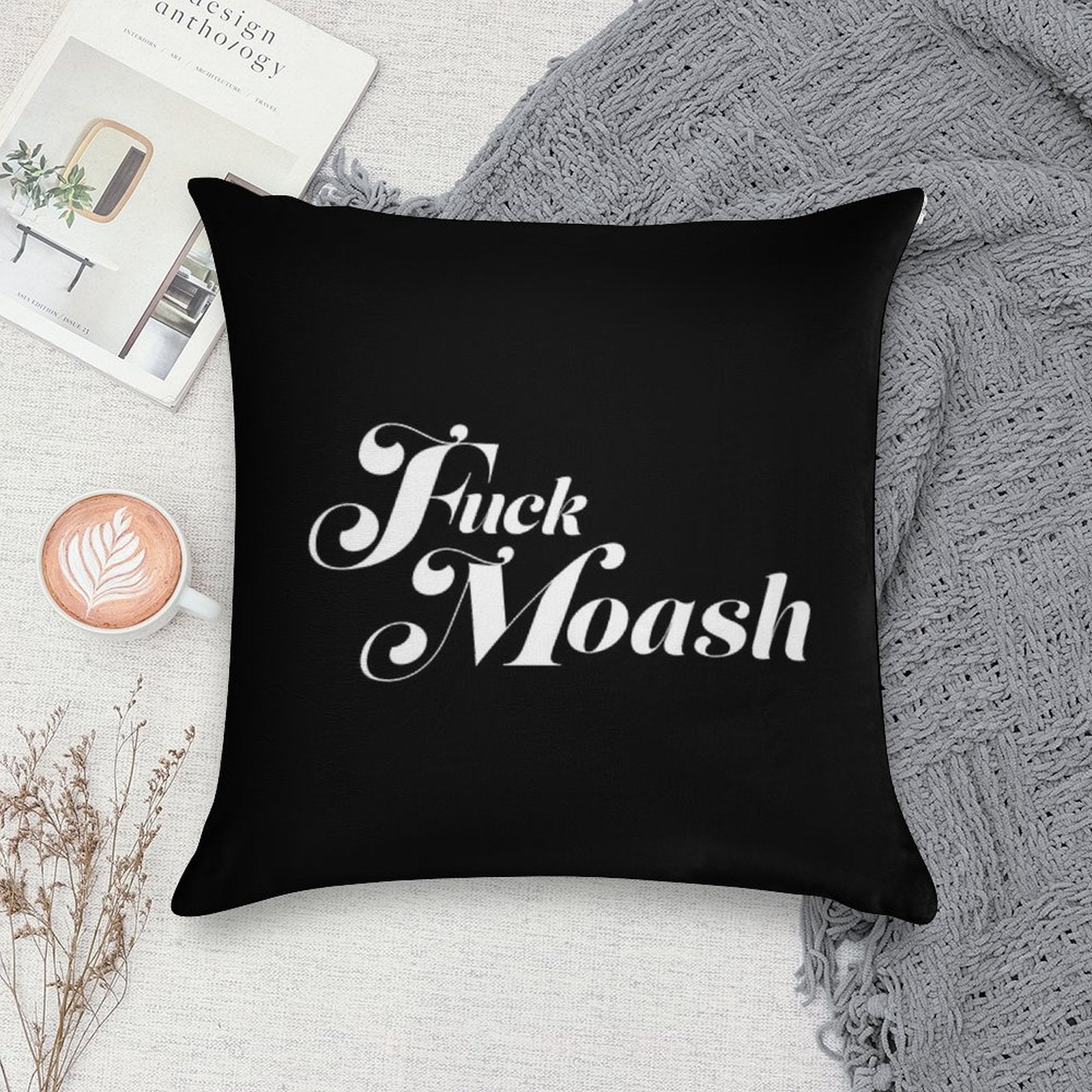 Fuck Moash Soft Short Plush Fabric Throw Pillow