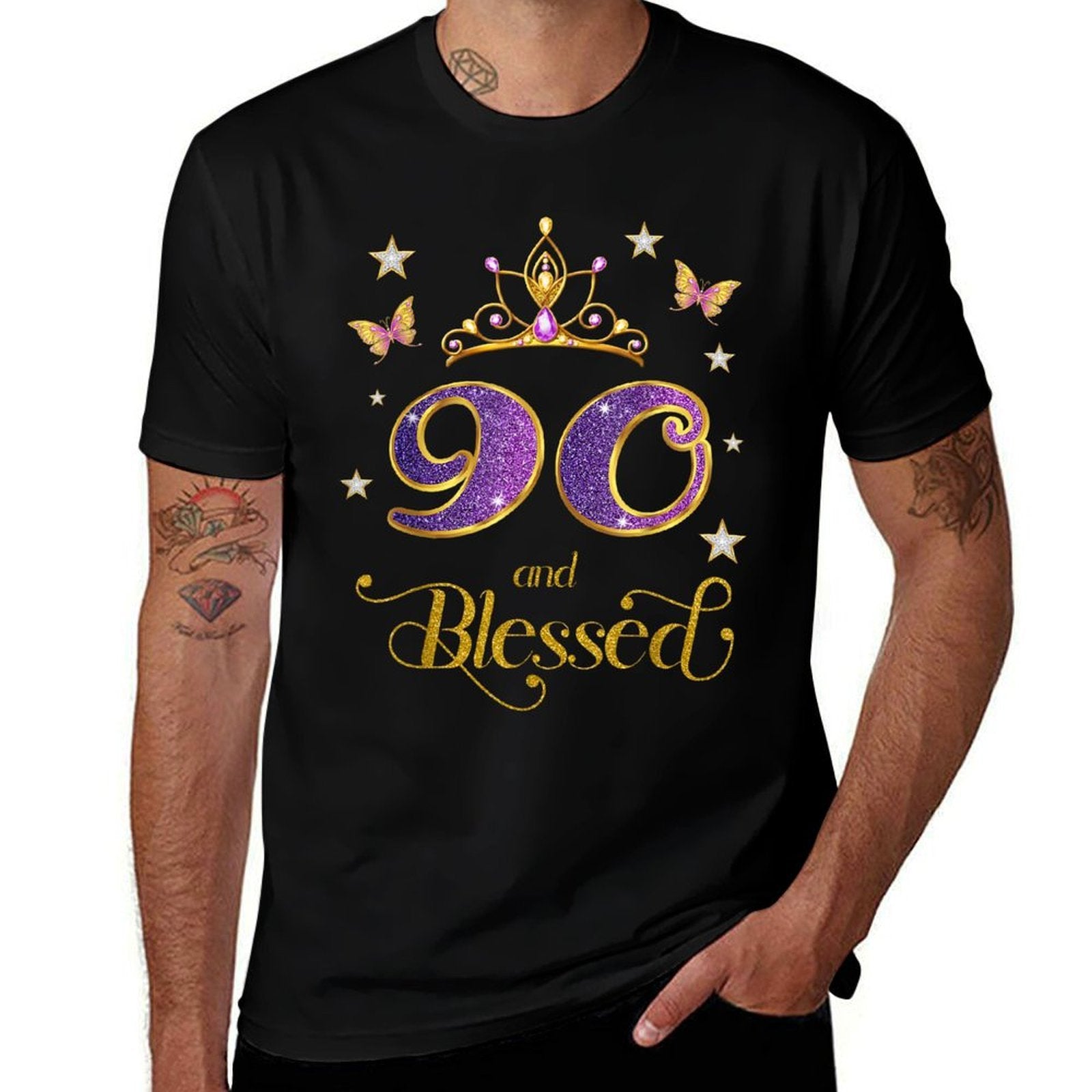 90 And Blessed 90 Years Old Birthday 90th Birthday  Breathable T-Shirt