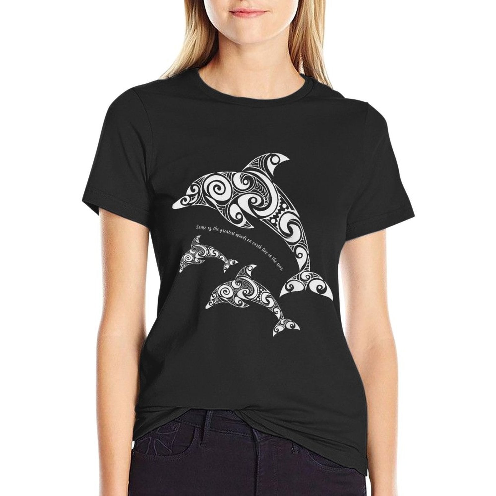 Tribal Dolphin Mandala Some of The Greatest Minds Sea  Relaxed-fit T-Shirt