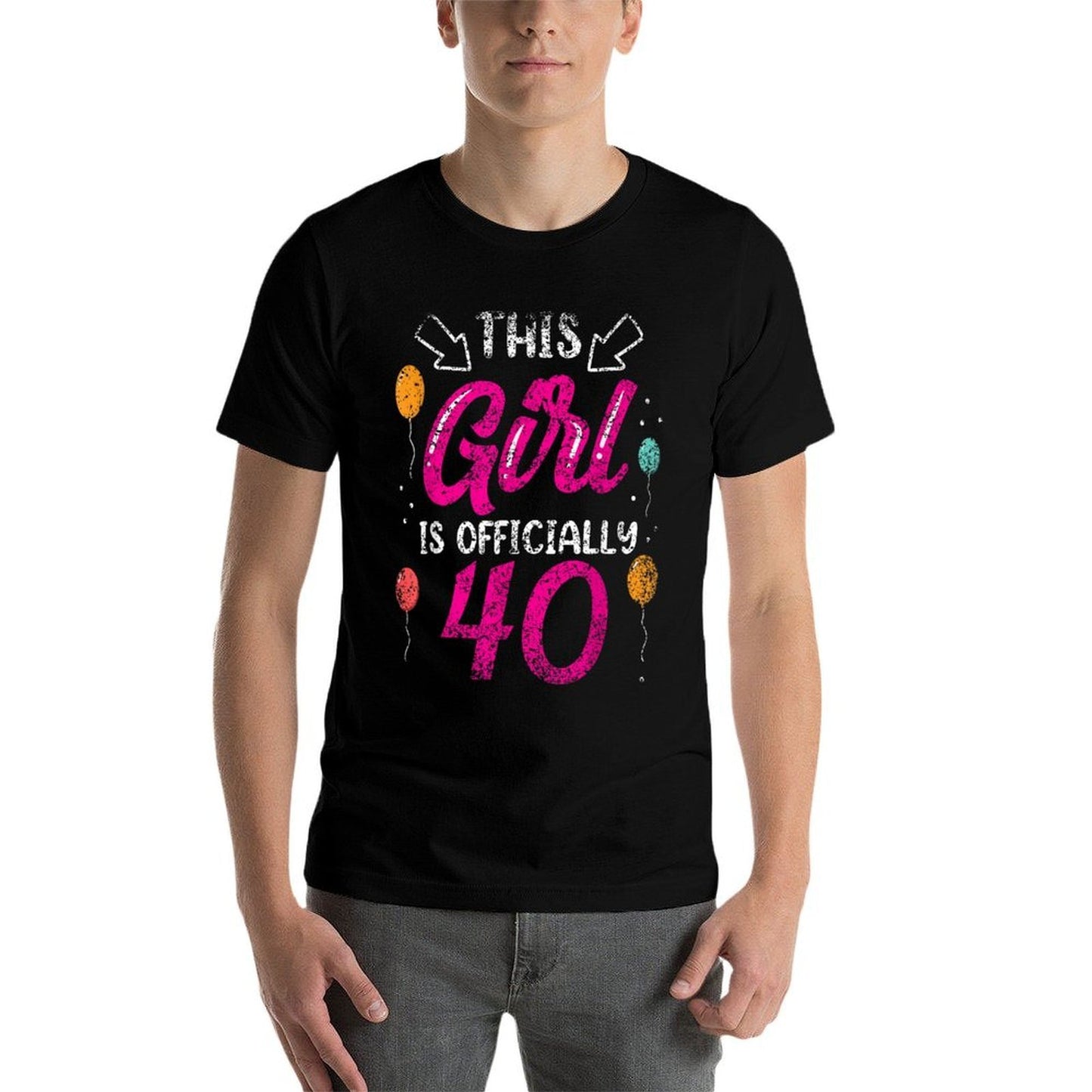 This Girl Is Officially 40 Girls Age Years Old Birthday  Relaxed-fit T-Shirt