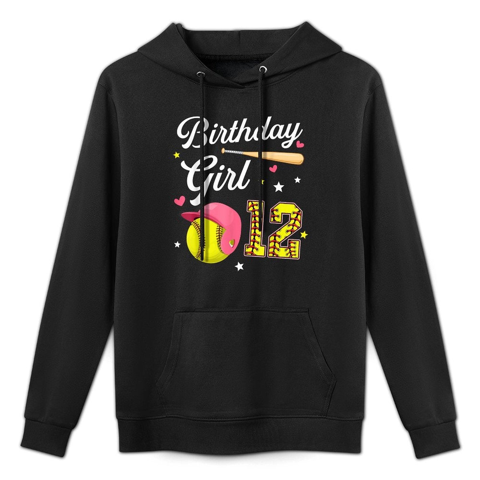 12th Birthday Girl Softball Twelfth Bday 12 Twelve Year Old Customizable Surface Hoodie