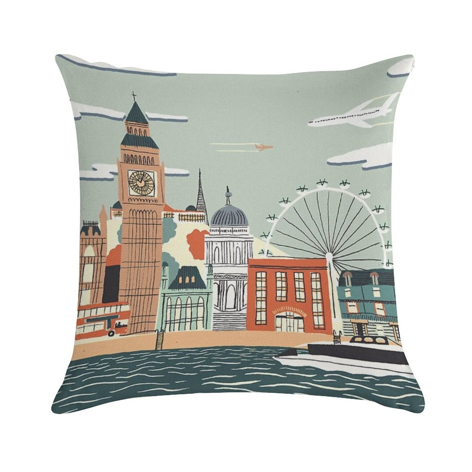 London Soft Fade-Resistant Throw Pillow