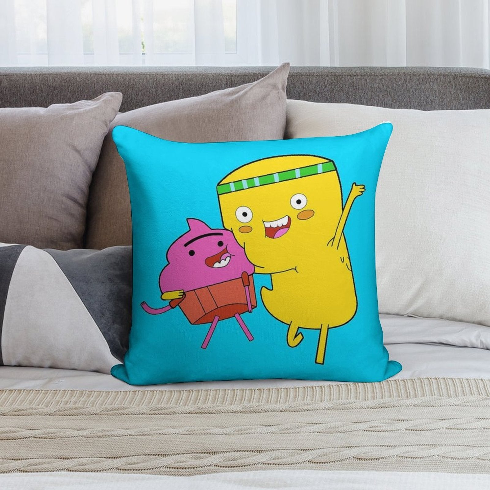 Cupcake And Dino Soft Decorative Cover Throw Pillow