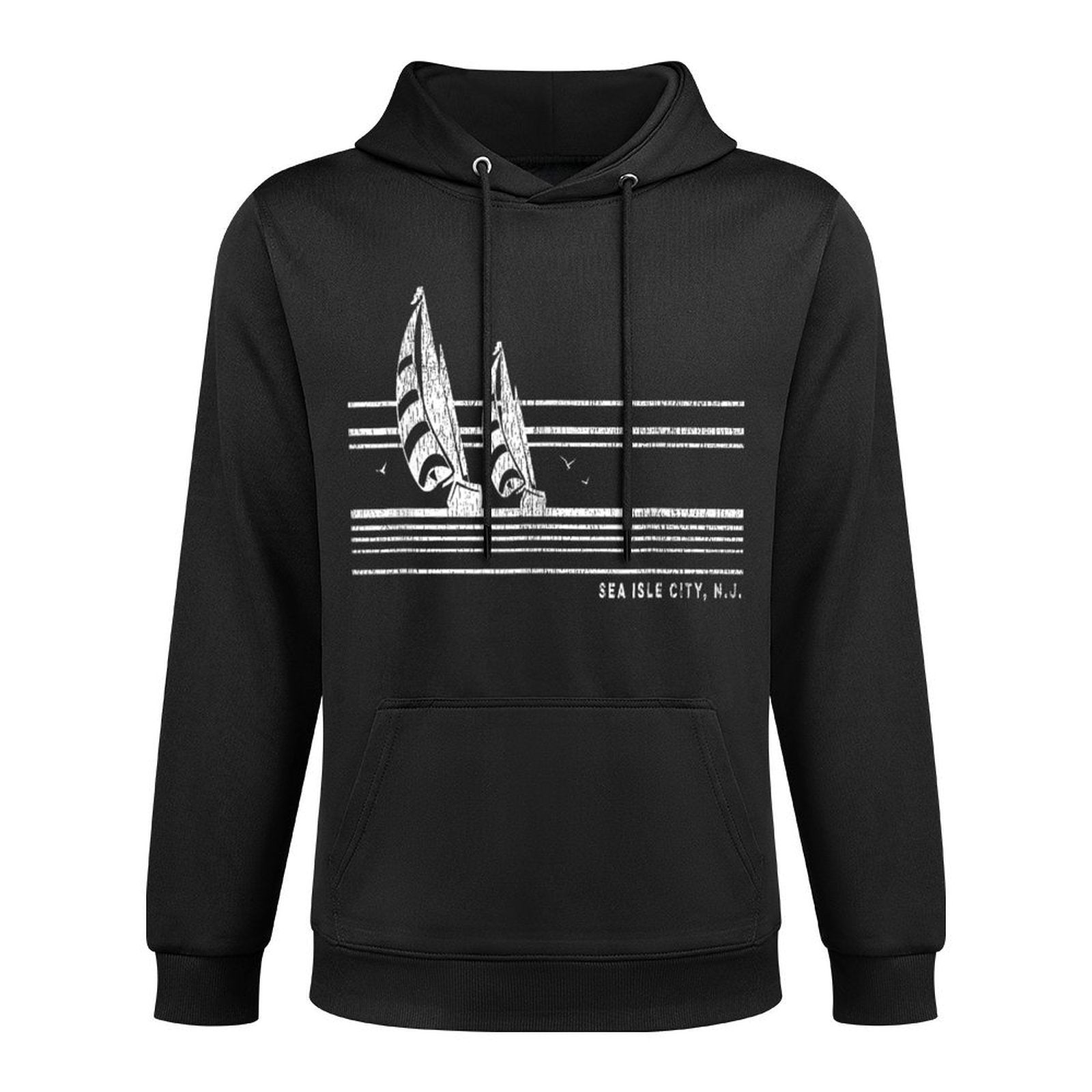 Sea Isle City NJ Vintage Sailing 70s Nautical Sailboat Shrink-Resistant Hoodie