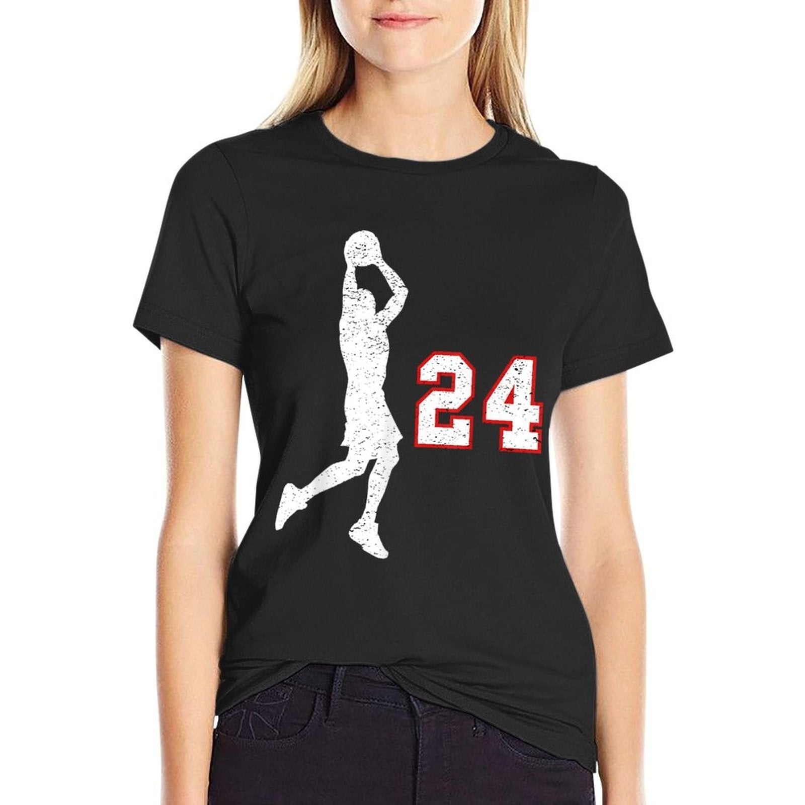 Basketball Player Number 24 for Basketball Fans  Slim-fit Cut T-Shirt