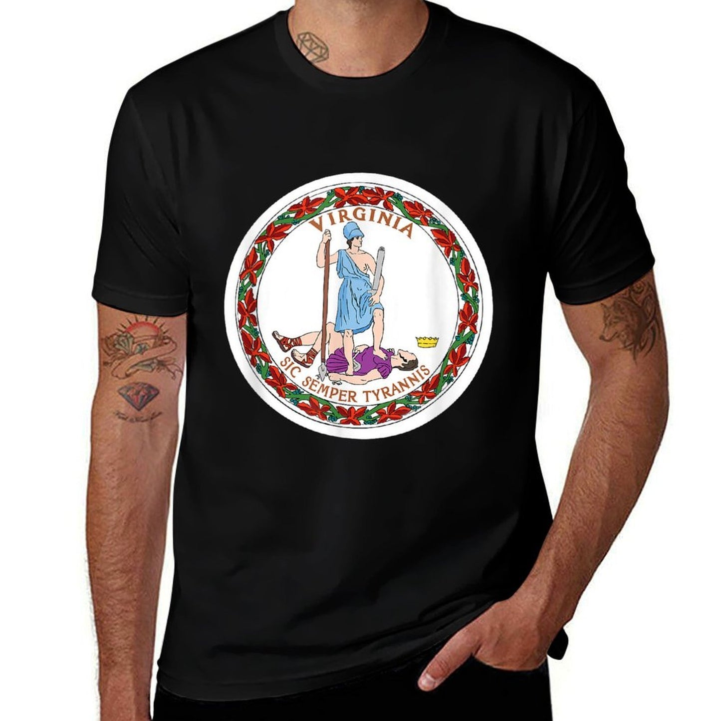 Virginia State Flag Trendy Pattern T-Shirt