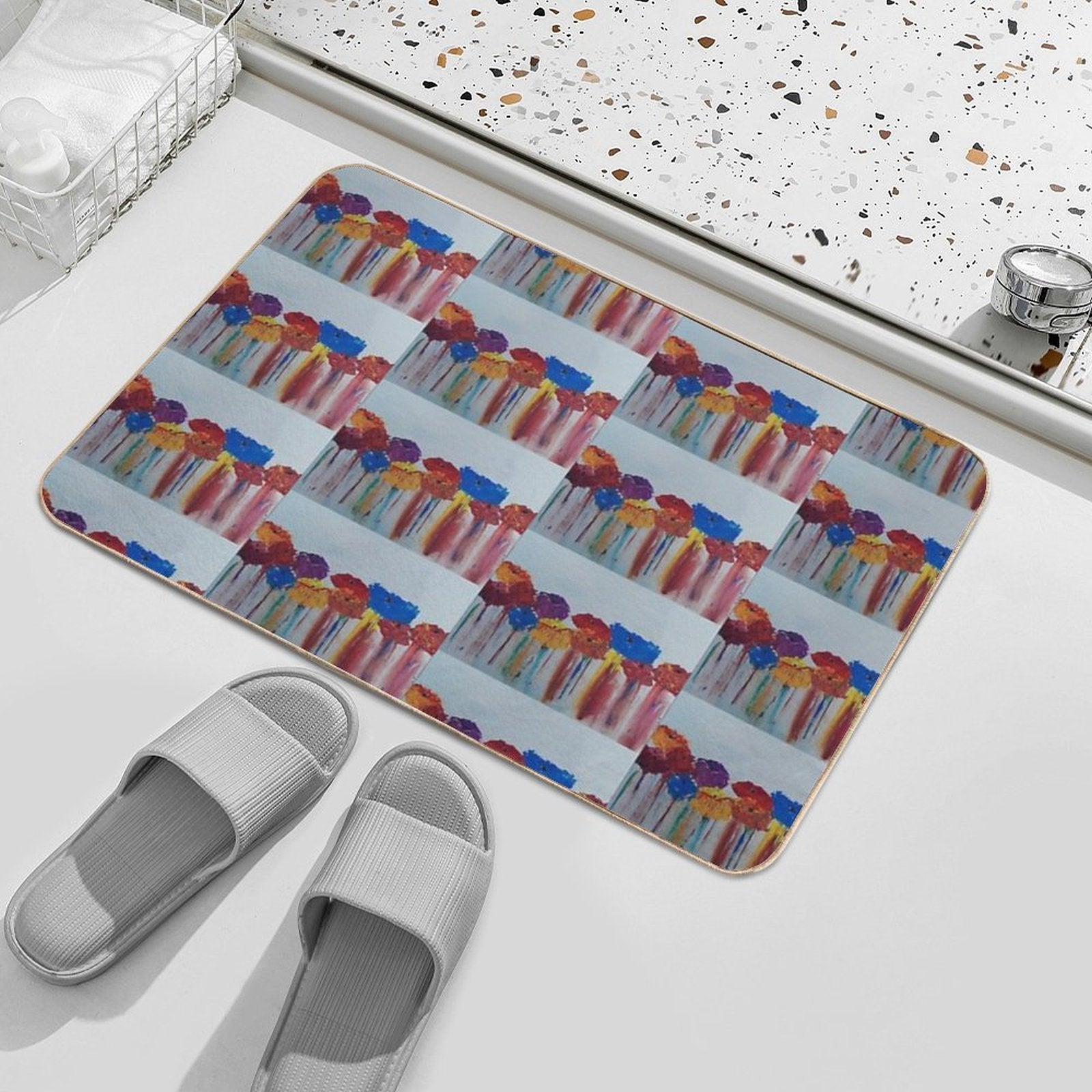 Abstract Bloom  Non-Slip Bath Mat