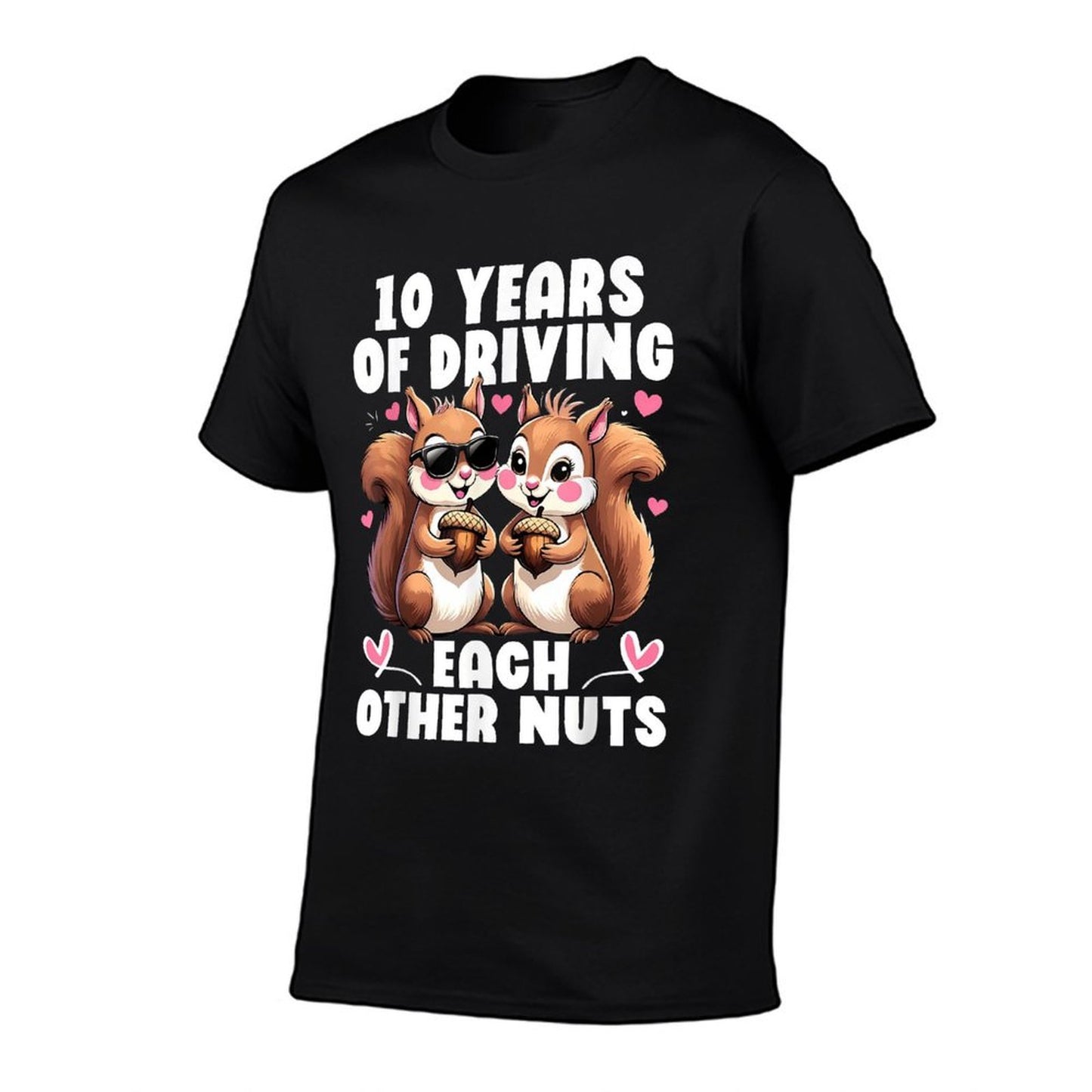 10 Years Driving Each Other Nuts Squirrel Couple Anniversary Moisture-wicking T-Shirt