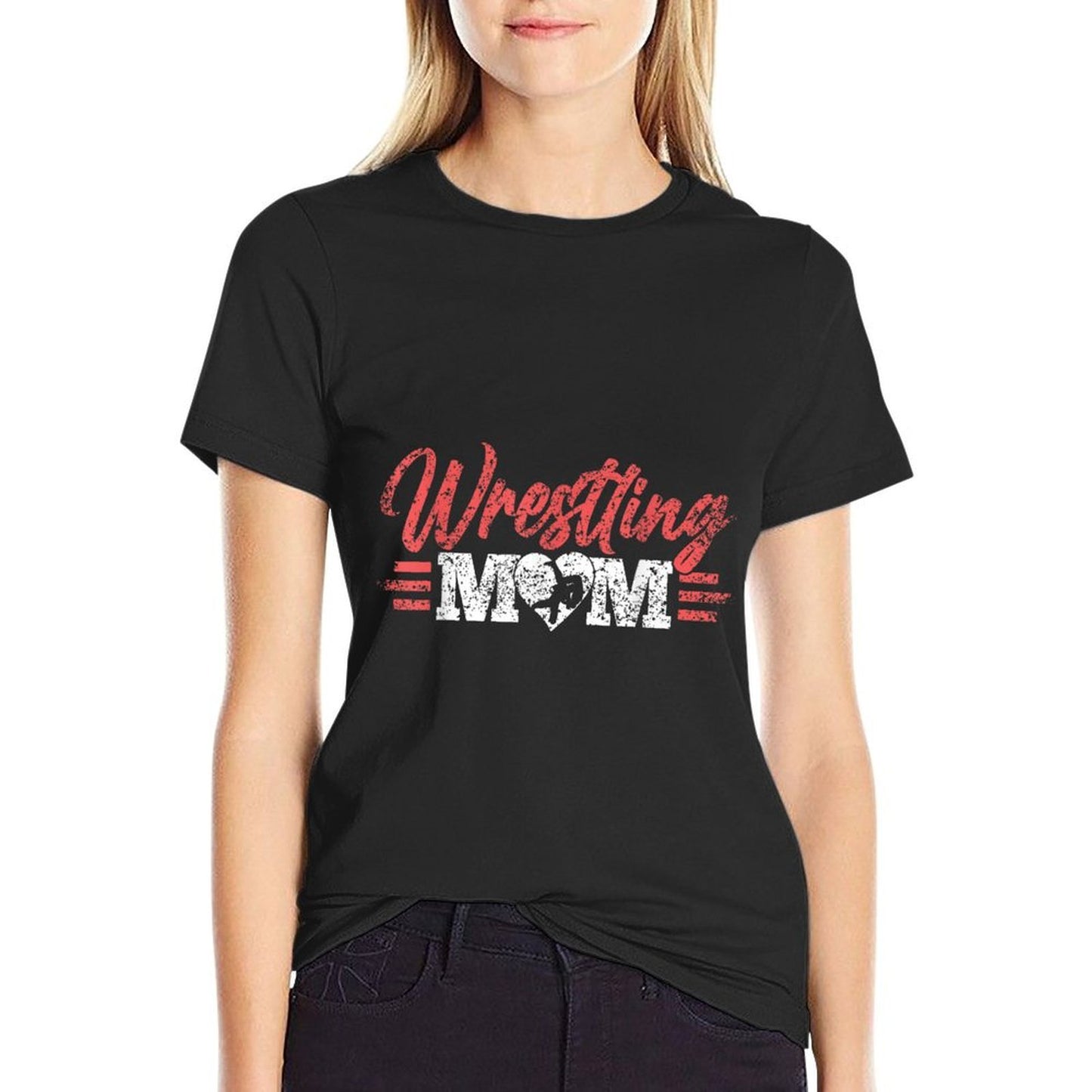 Wrestling Mom Martial Arts Wrestler Wrestle Hobby Mother Rolled Sleeves T-Shirt