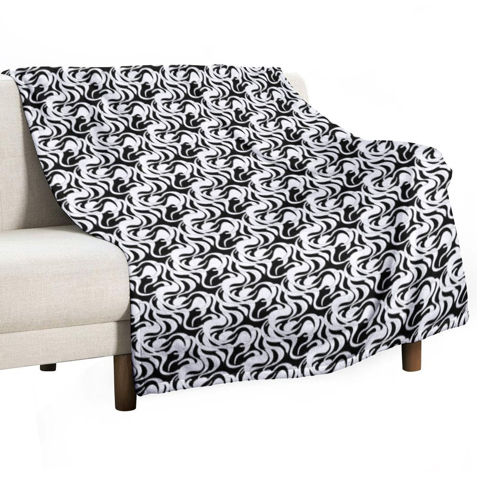 Abstract with Wavy Stains Gift-ready Throw Blanket