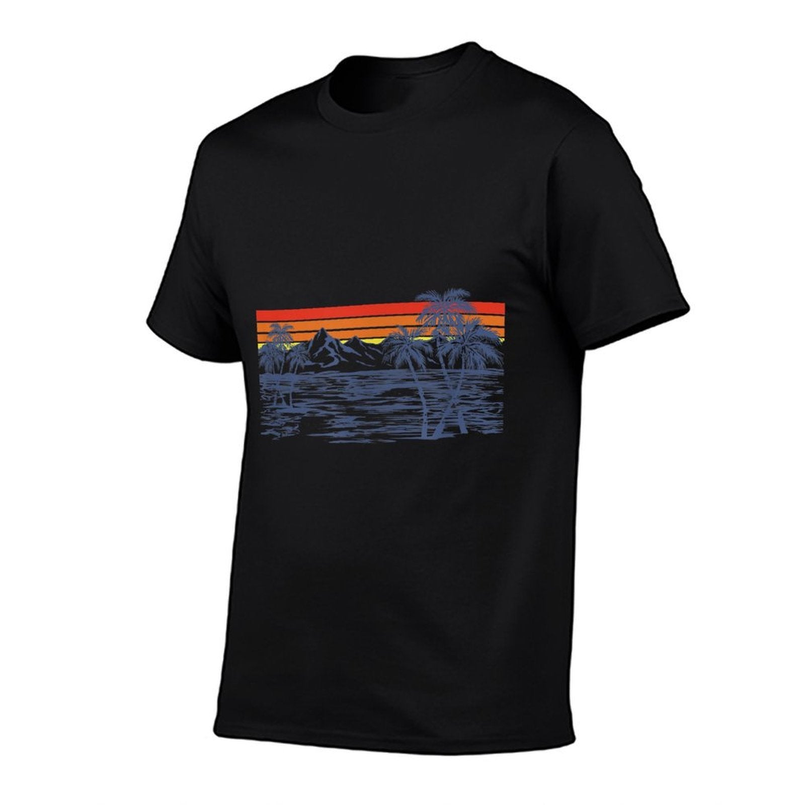 Beach Paradise Art Line Landscape Logo  Breathable T-Shirt