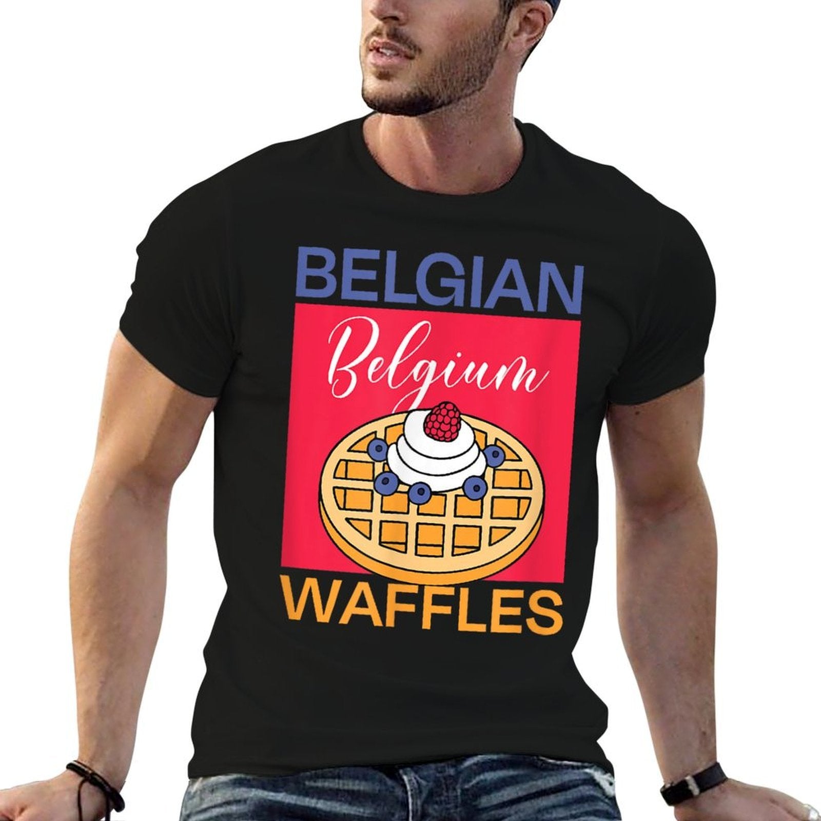 Belgium Food Waffles Hobby Chef  Trendy Pattern T-Shirt