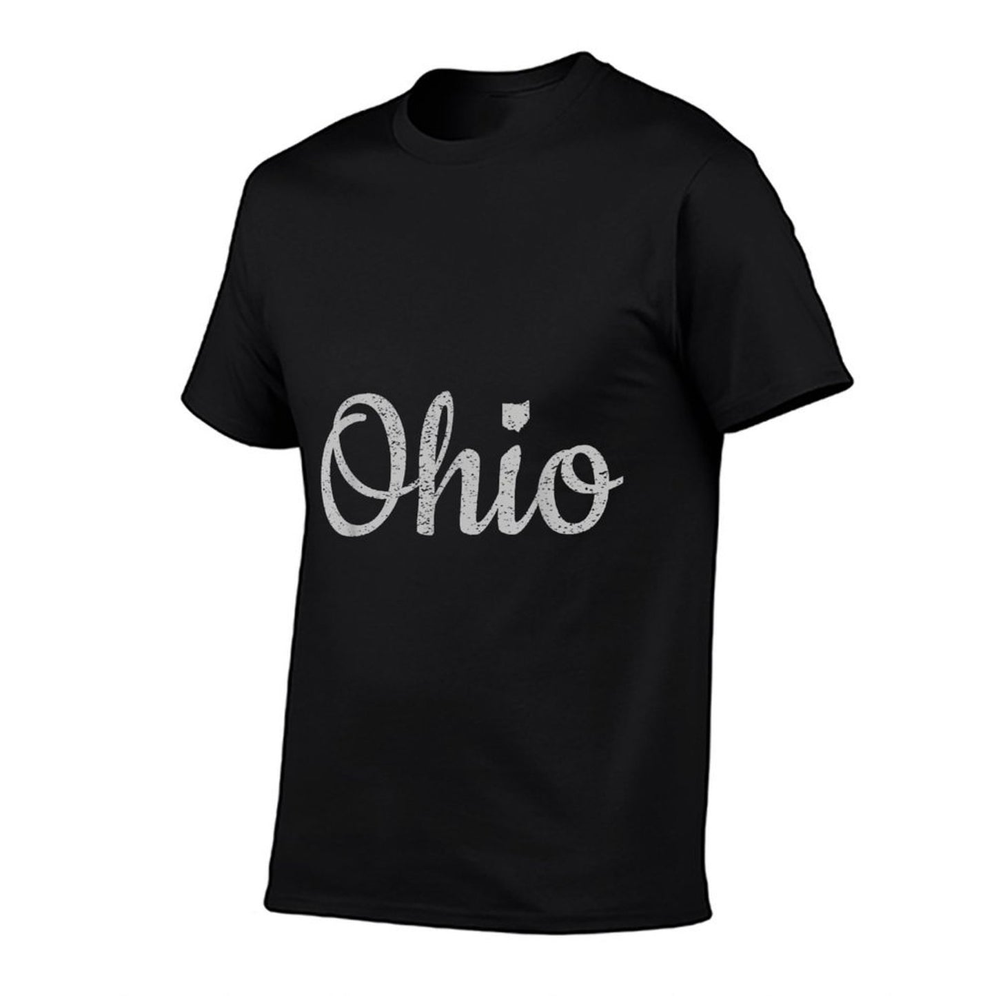 State of Ohio Pride Script Text Distressed Design Gifts Durable T-Shirt