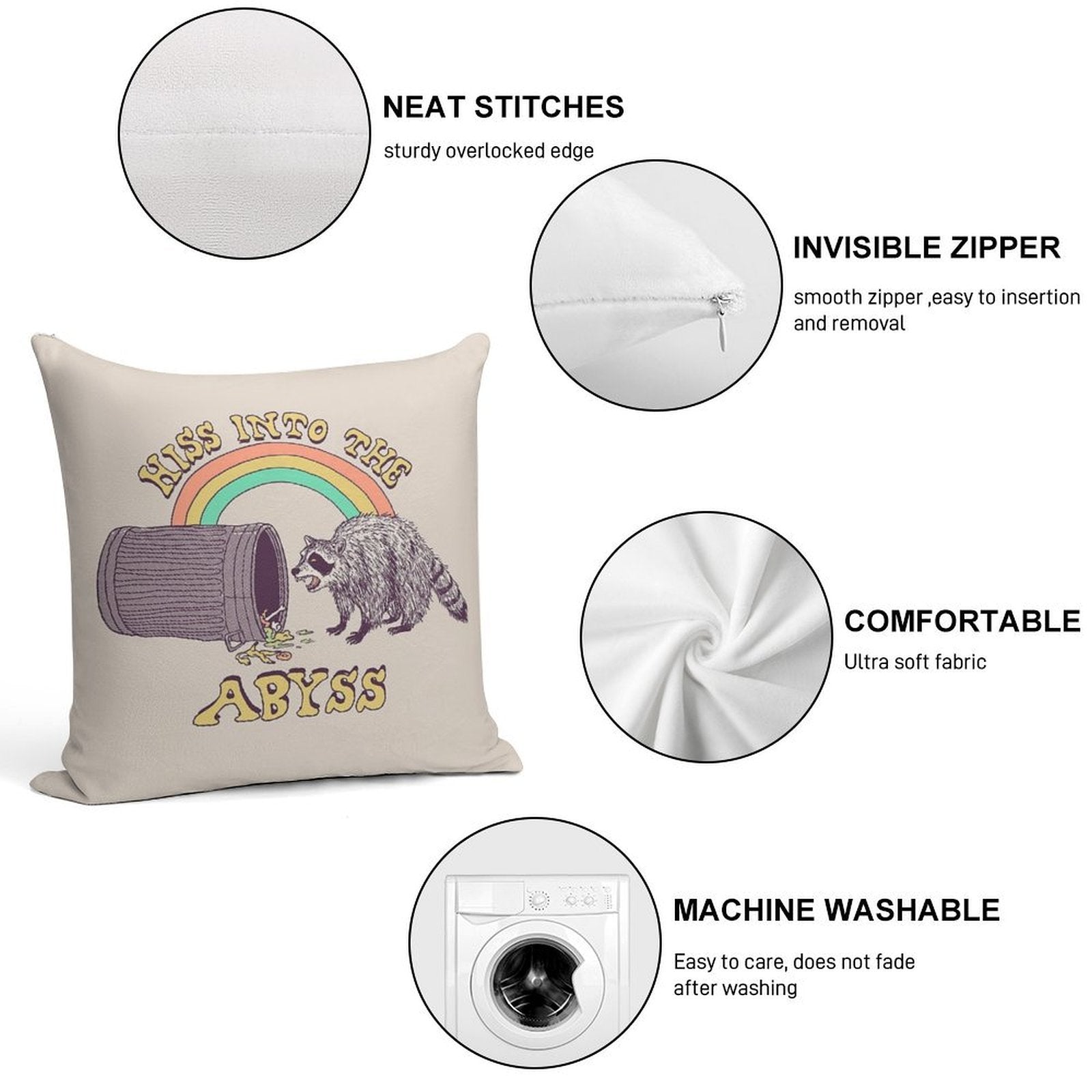 Hiss Into The Abyss Soft Bedroom Essential Throw Pillow