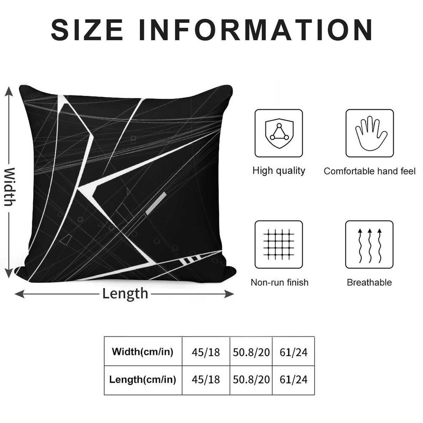 White Abstract Geometric And Perspective Soft Shrink-Resistant Throw Pillow