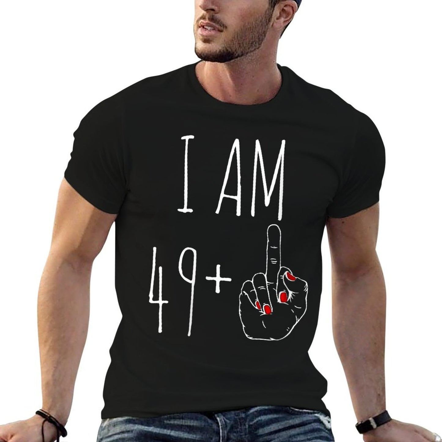 Womens I Am 49 Plus 1 Middle Finger For A 50th Birthday Trendy Pattern T-Shirt