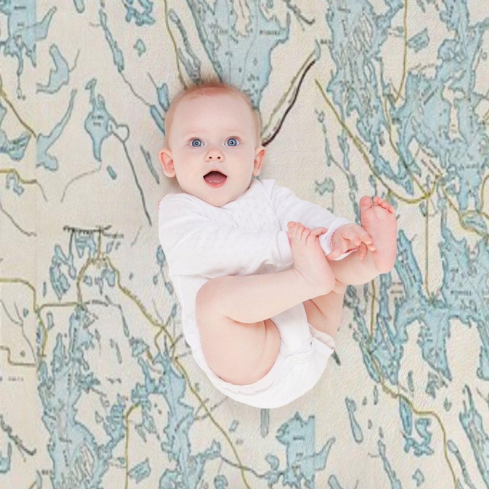 Vintage Muskoka Lakes Map Quick-dry Throw Blanket