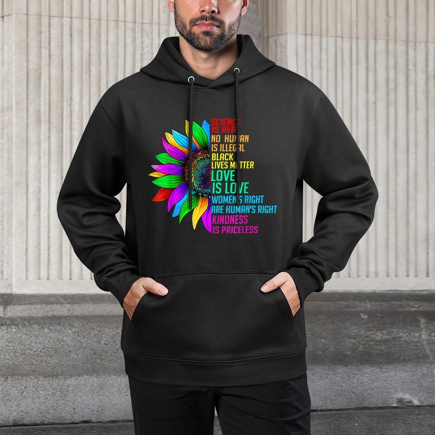 Sunflower Rainbow Science Is Real Black Lives Matter LGBT All-Day Comfort Hoodie