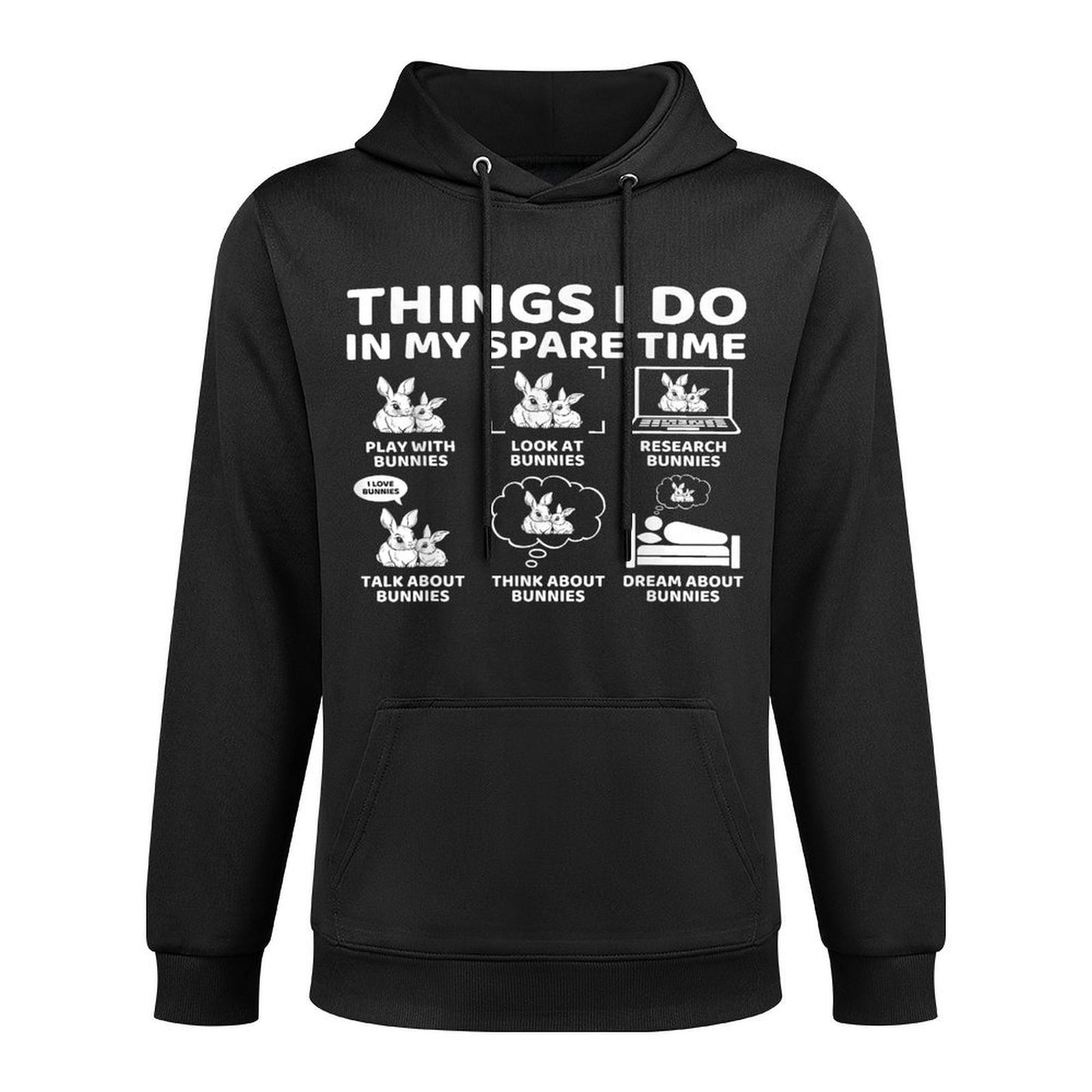 Things I Do in My Spare Time Funny Bunny Rabbit Lover Shrink-Resistant Hoodie