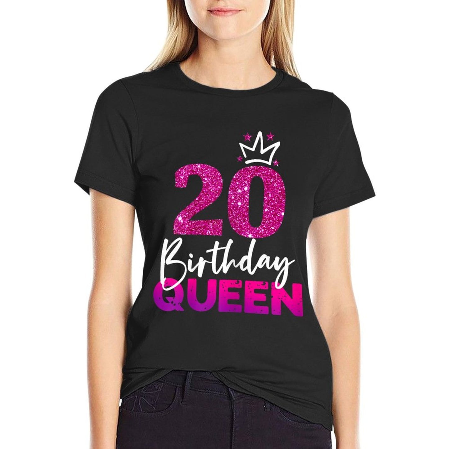 Womens 20th Birthday Queen Gift for 20th Birthday Heathered Texture T-Shirt