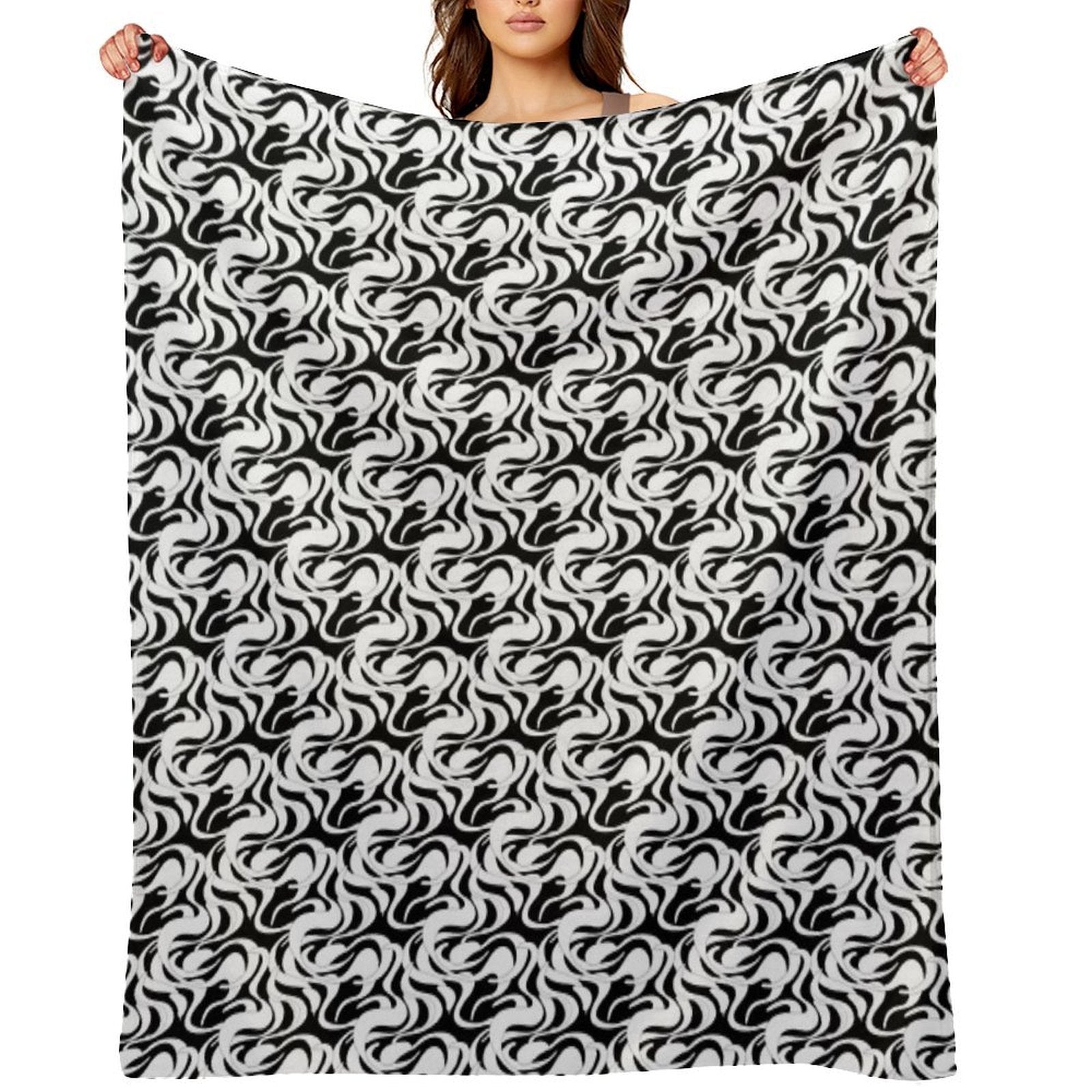 Abstract with Wavy Stains Gift-ready Throw Blanket